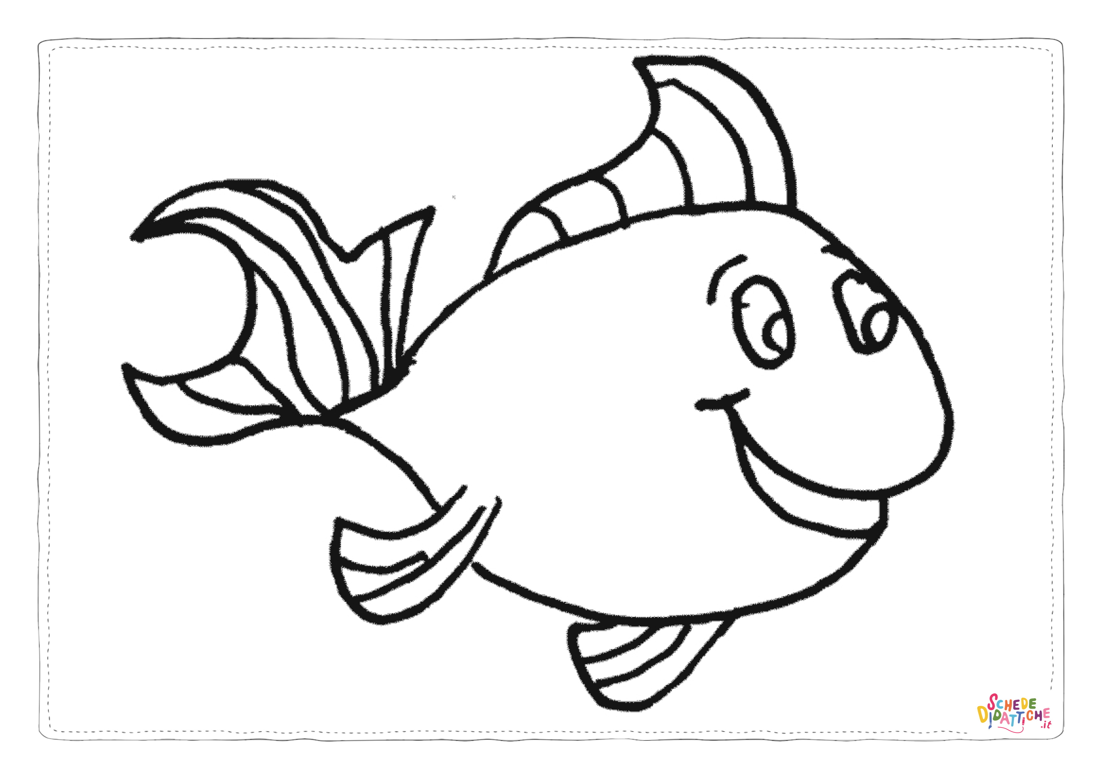Disegno "Disegno di pesce da stampare e colorare 14" Disegno di pesce da stampare e colorare 14
