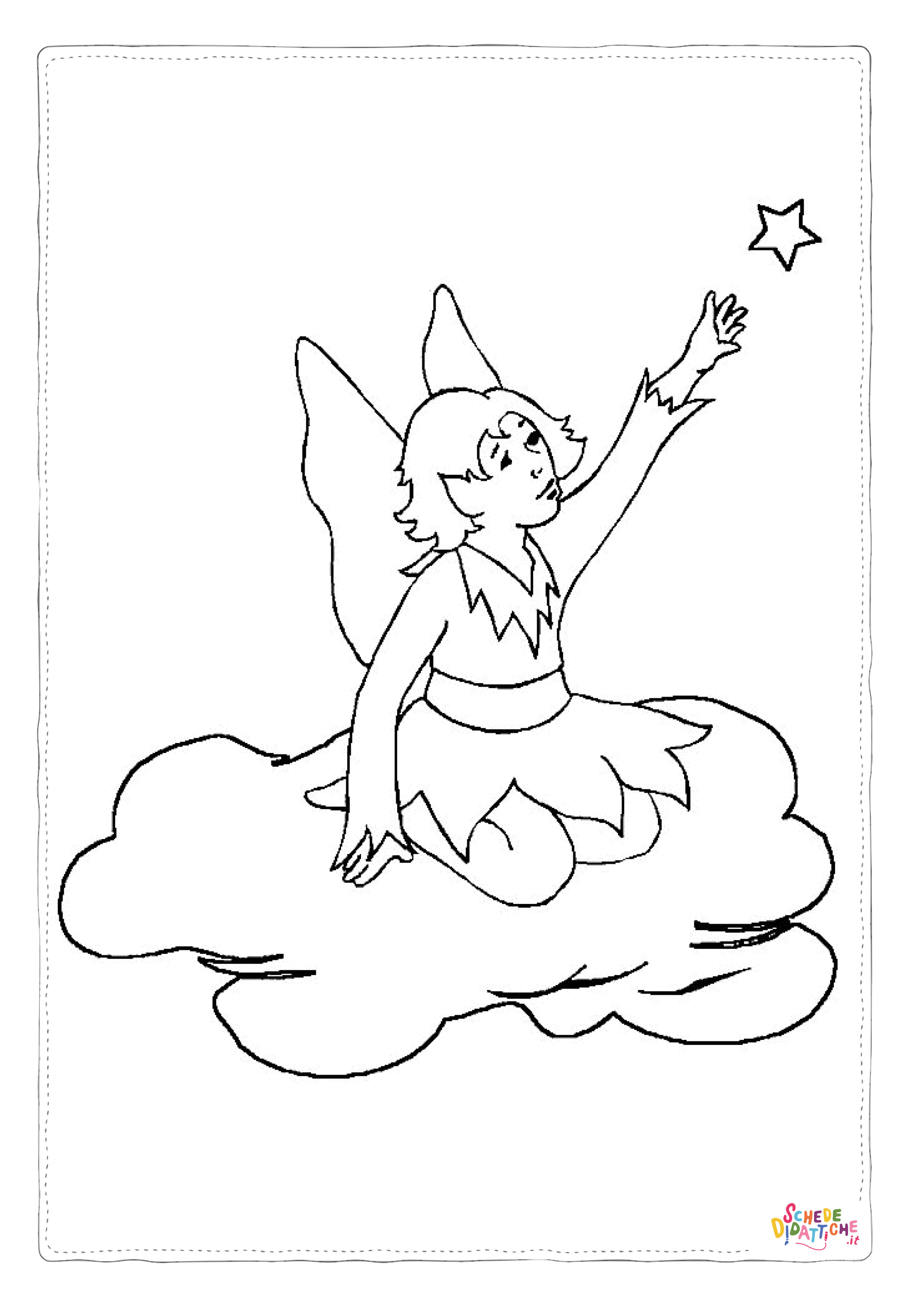 Disegno "Disegno di fata da stampare e colorare 7" Disegno di fata da stampare e colorare 7
