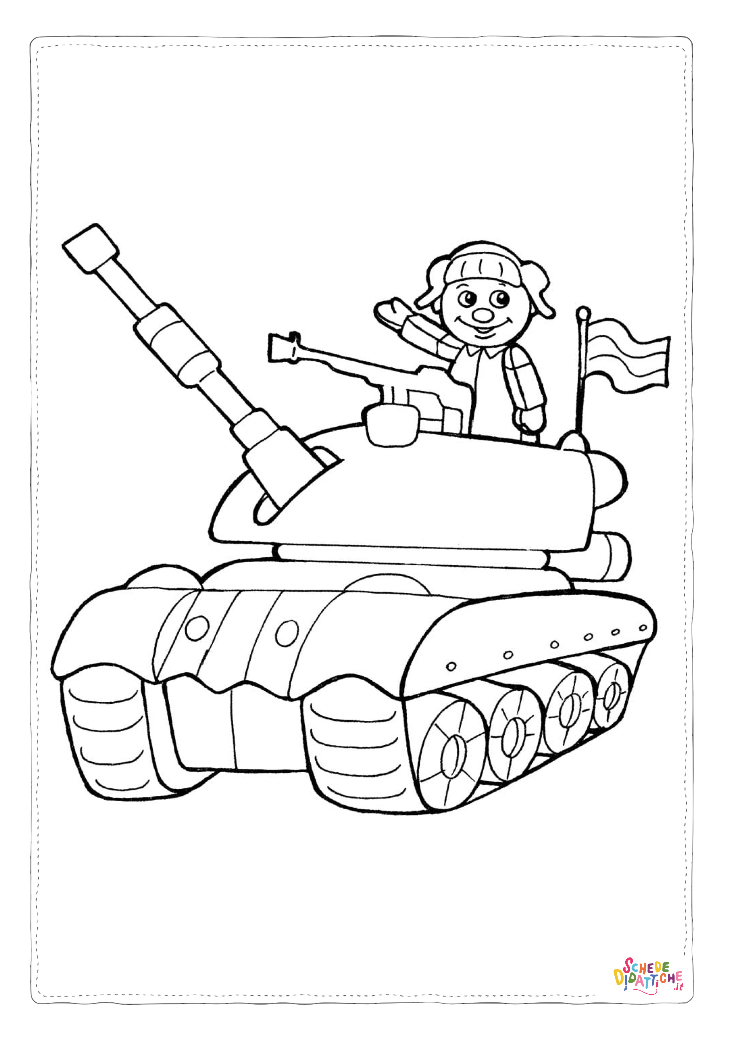 Disegno "Disegno di carro armato da stampare e colorare 14" Disegno di carro armato da stampare e colorare 14