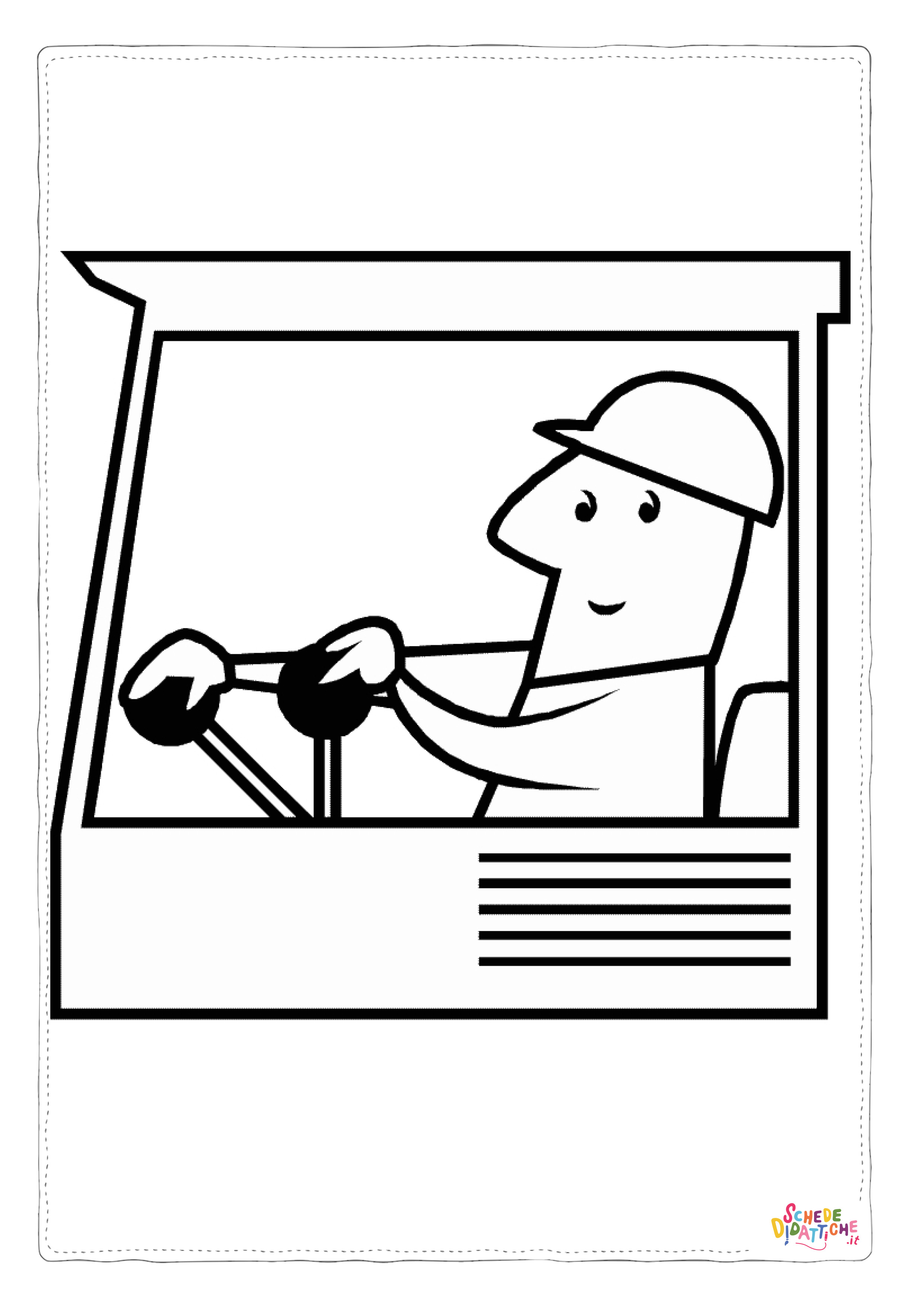 Disegno di mezzo da lavoro da stampare e colorare 16
