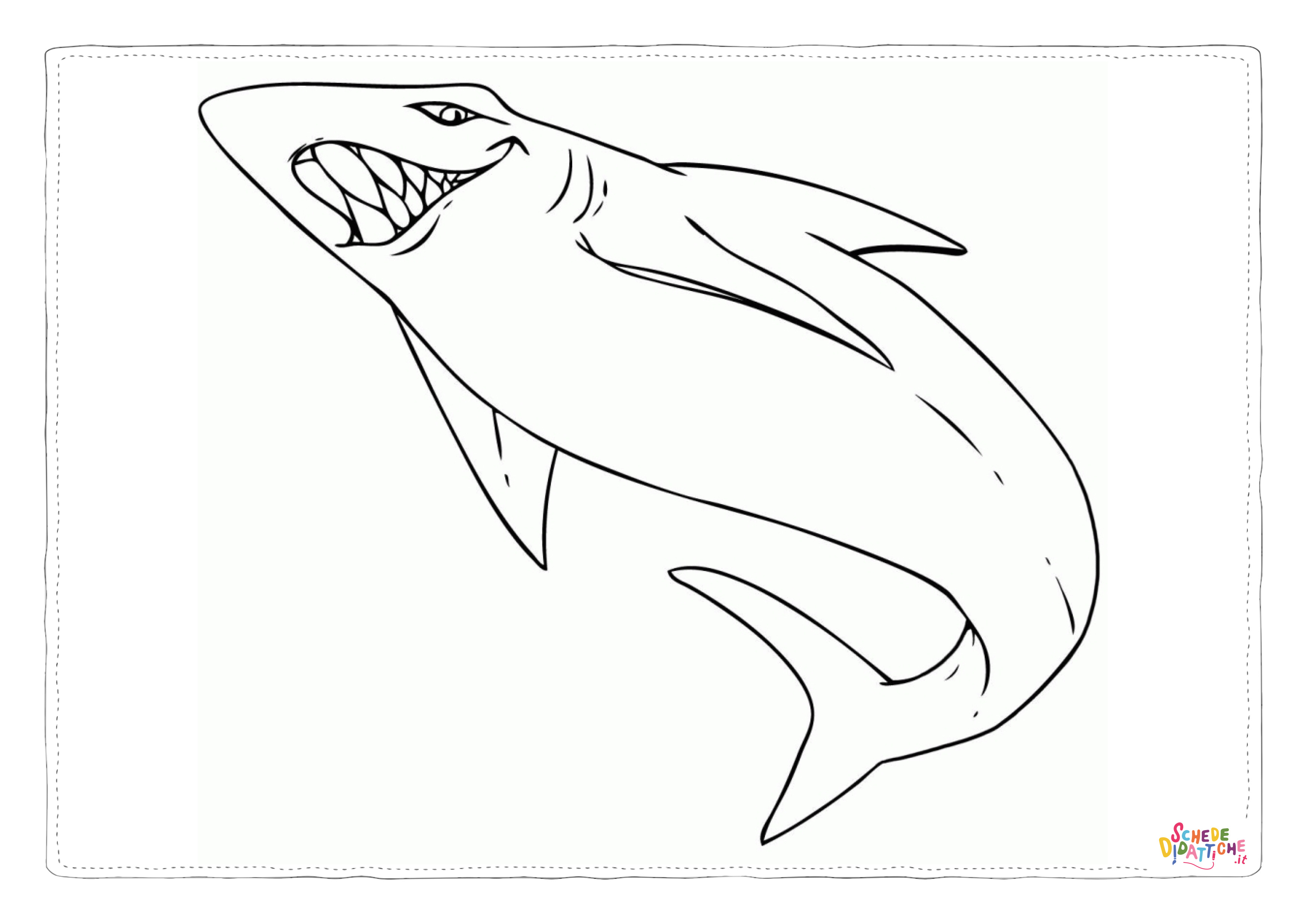 Disegno "Disegno di squalo da stampare e colorare 37" Disegno di squalo da stampare e colorare 37