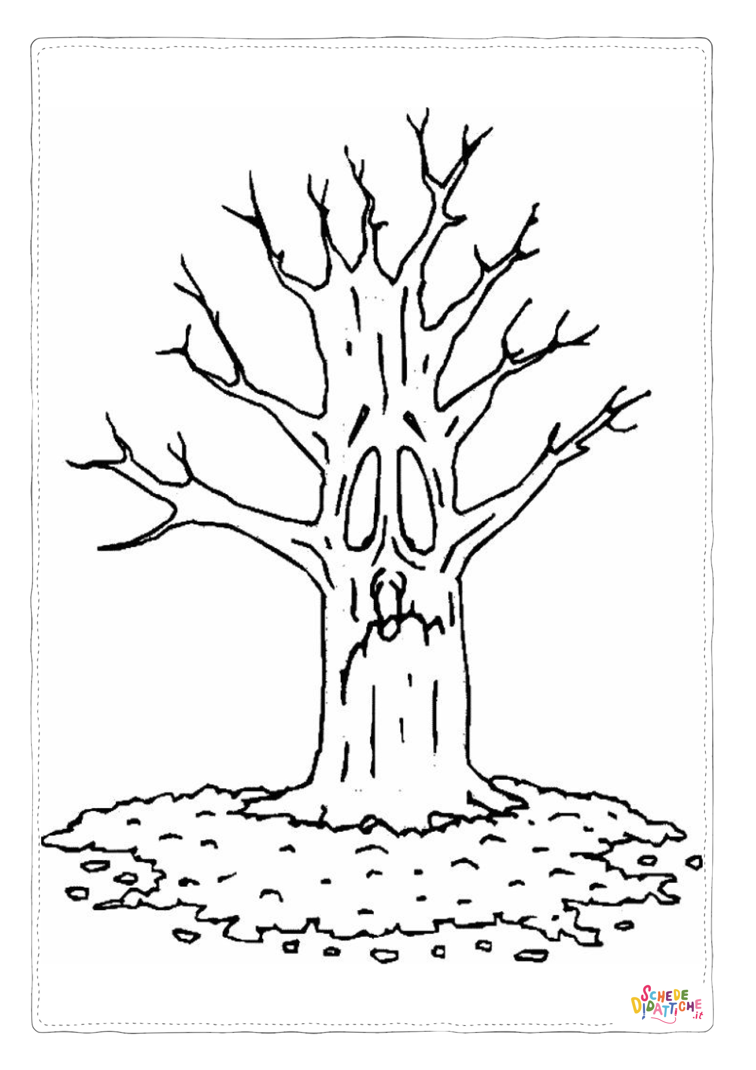 Disegno "Disegno di albero da stampare e colorare 6" Disegno di albero da stampare e colorare 6