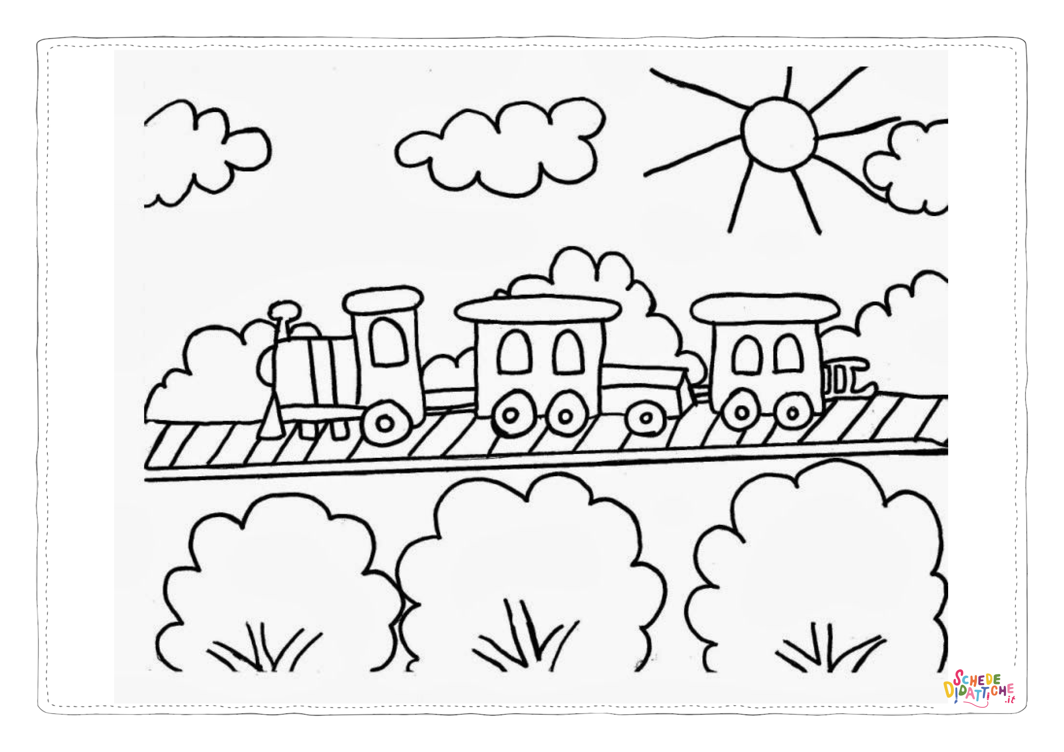 Disegno di treno da stampare e colorare 23