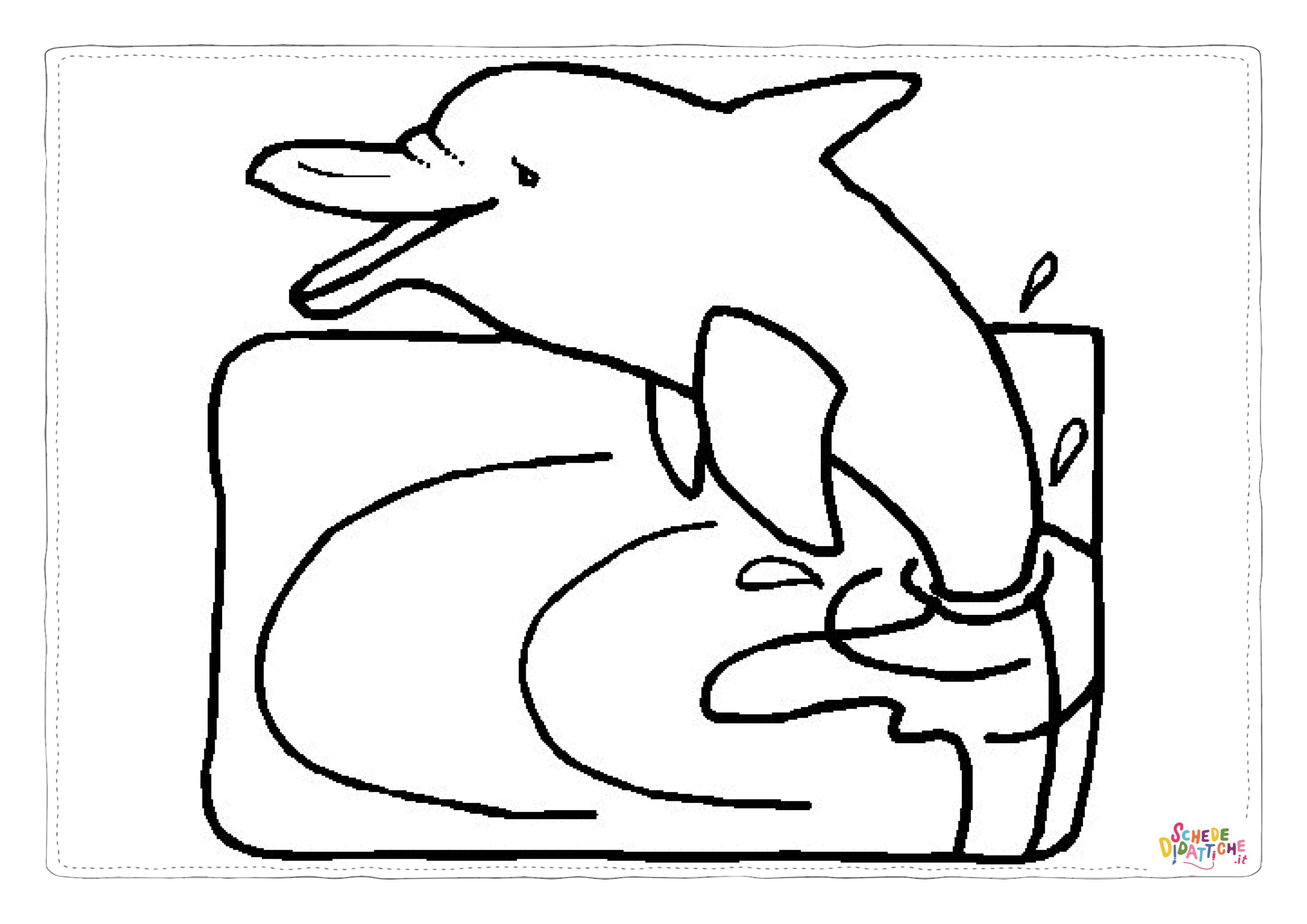 Disegno "Disegno di delfino da stampare e colorare 47" Disegno di delfino da stampare e colorare 47