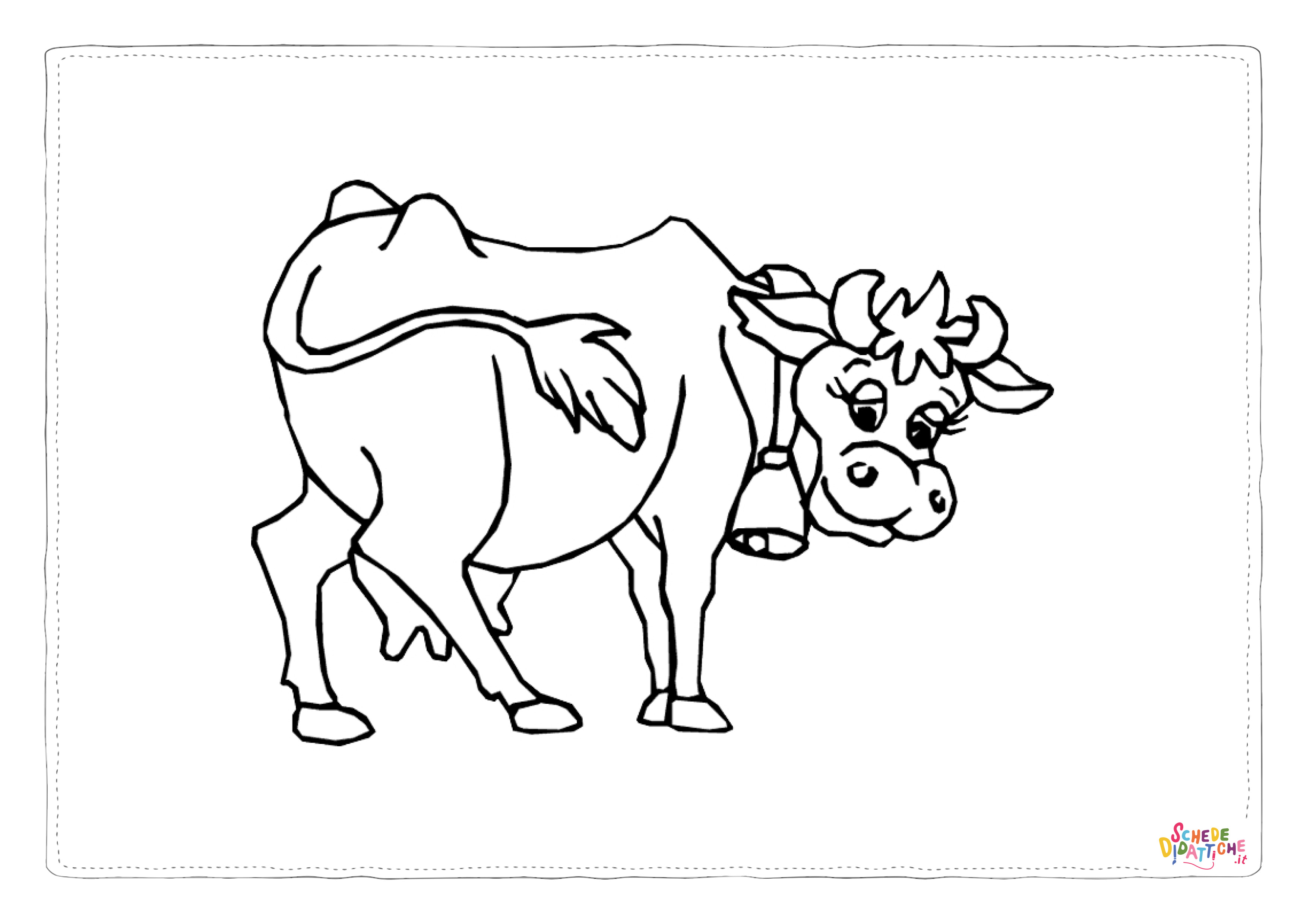 Disegno "Disegno di mucca da stampare e colorare 61" Disegno di mucca da stampare e colorare 61