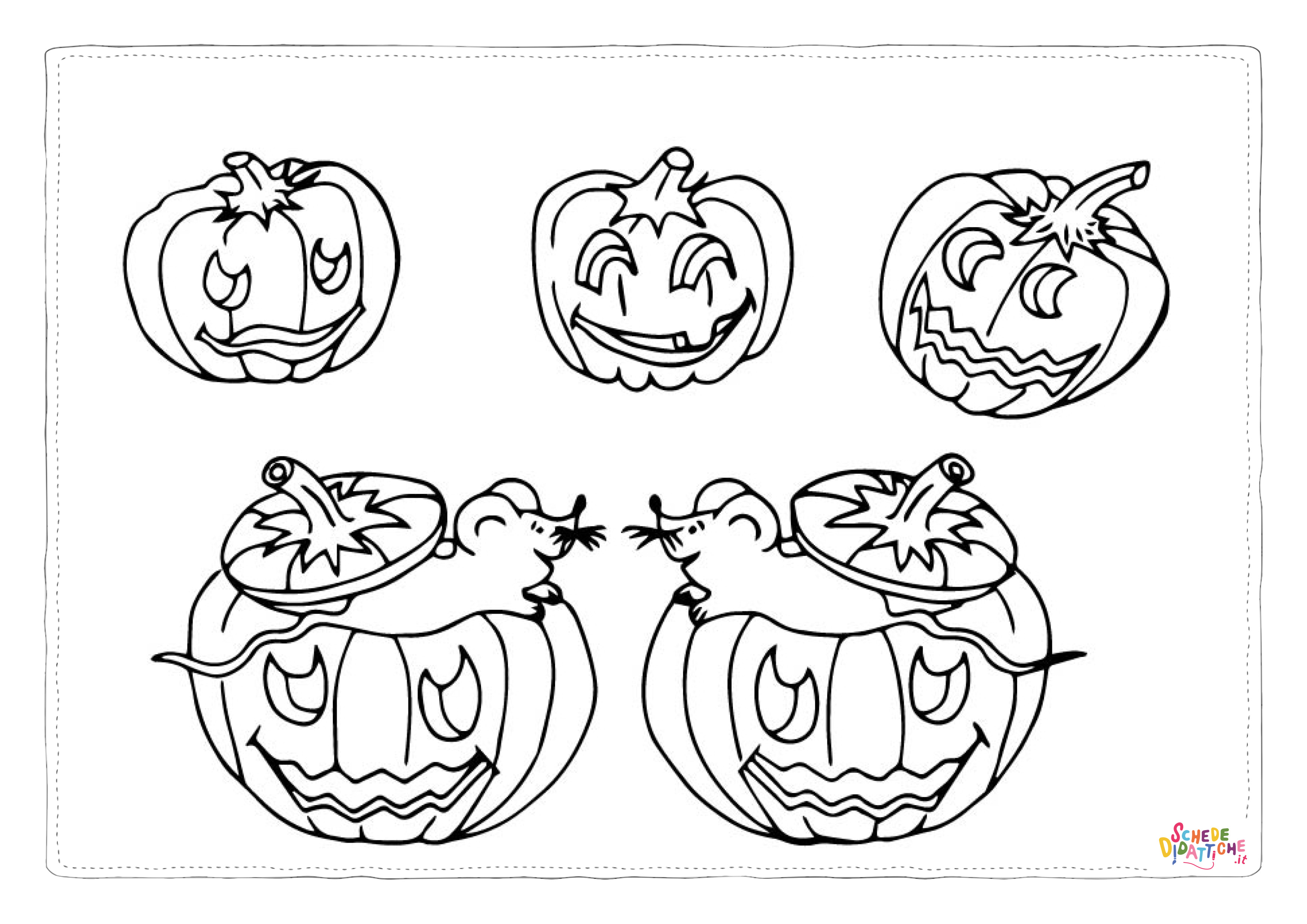 Disegno di zucca di Halloween da stampare e colorare 128