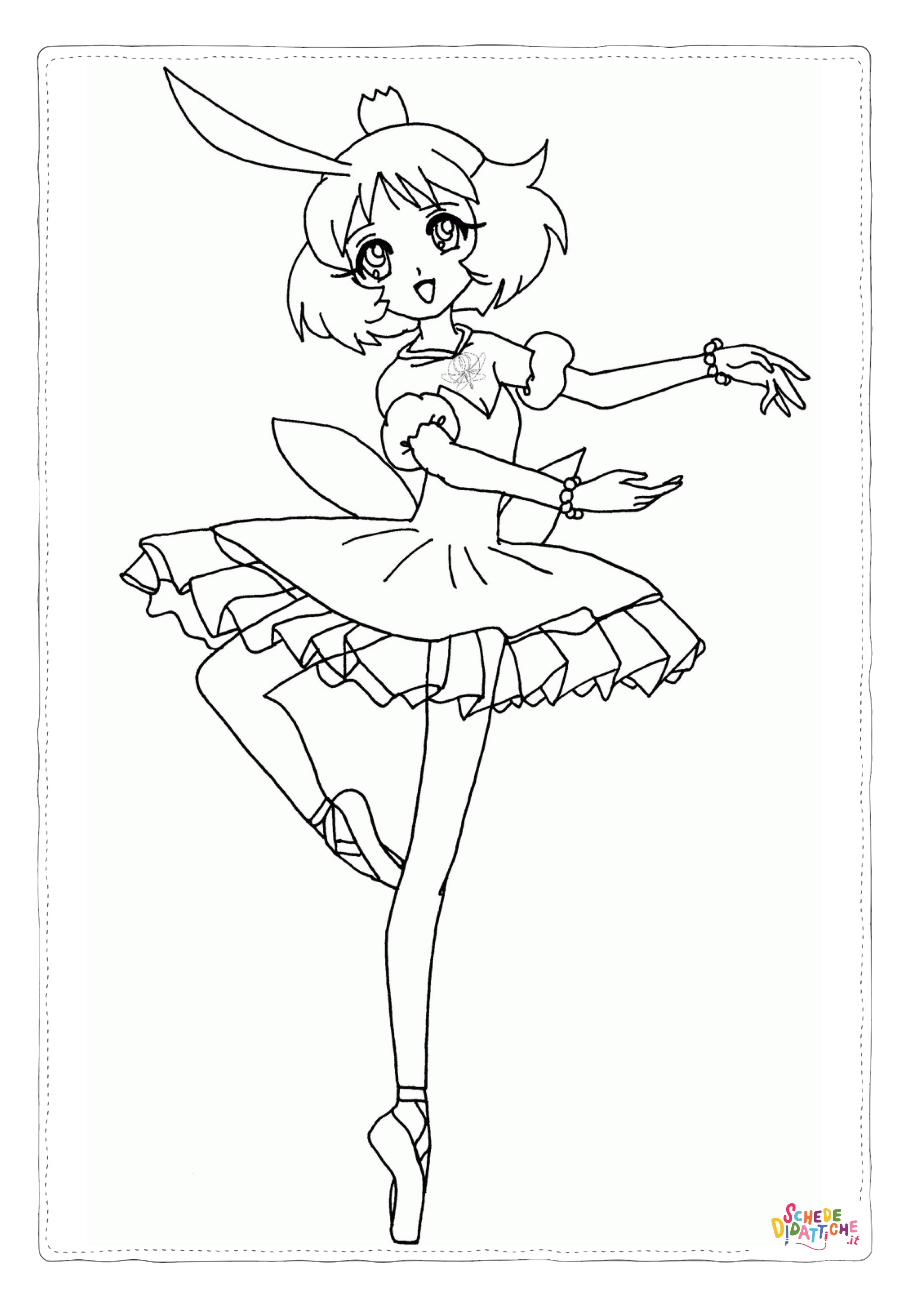 Disegno "Disegno di danza da stampare e colorare 37" Disegno di danza da stampare e colorare 37