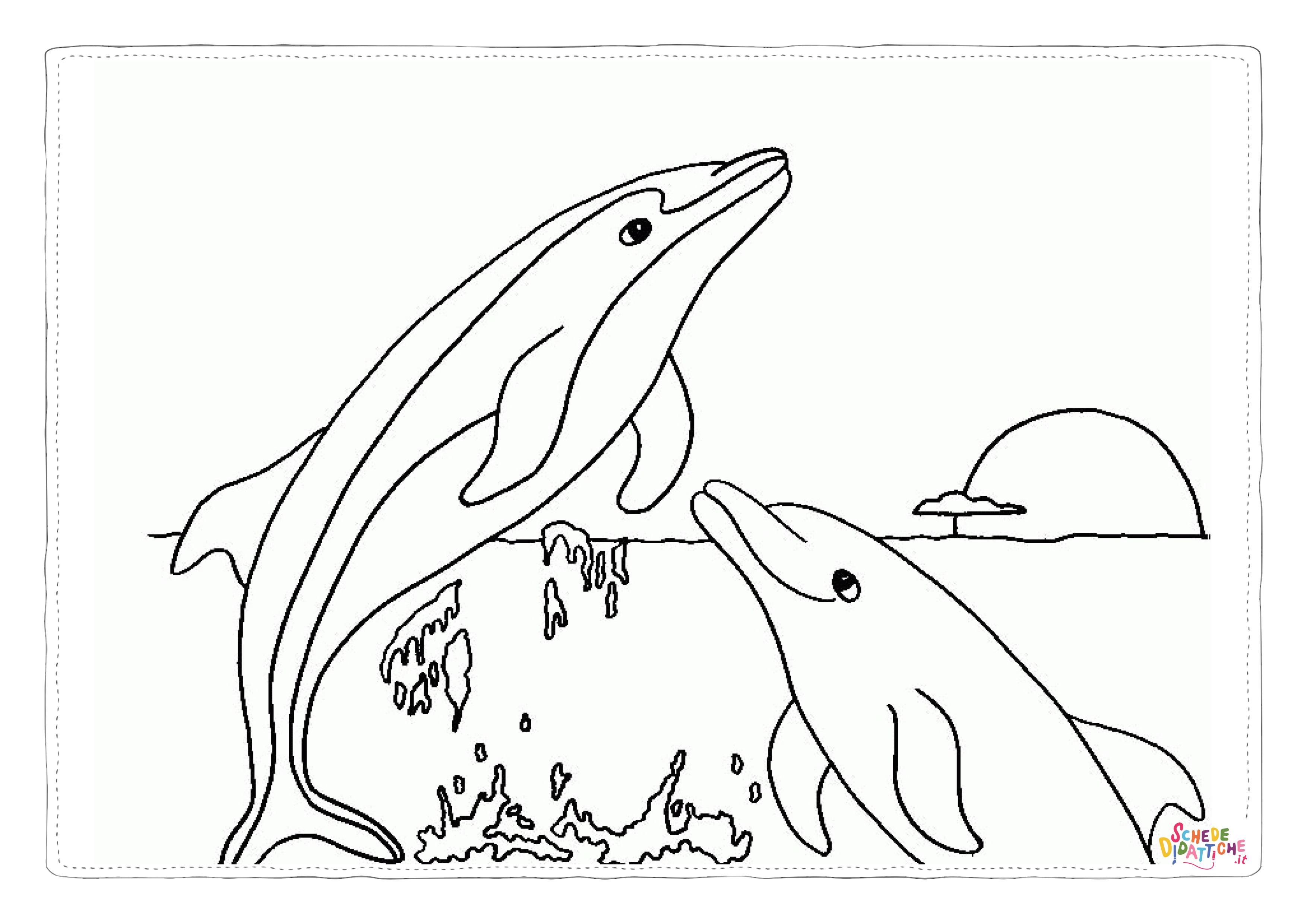 Disegno di delfino da stampare e colorare 14