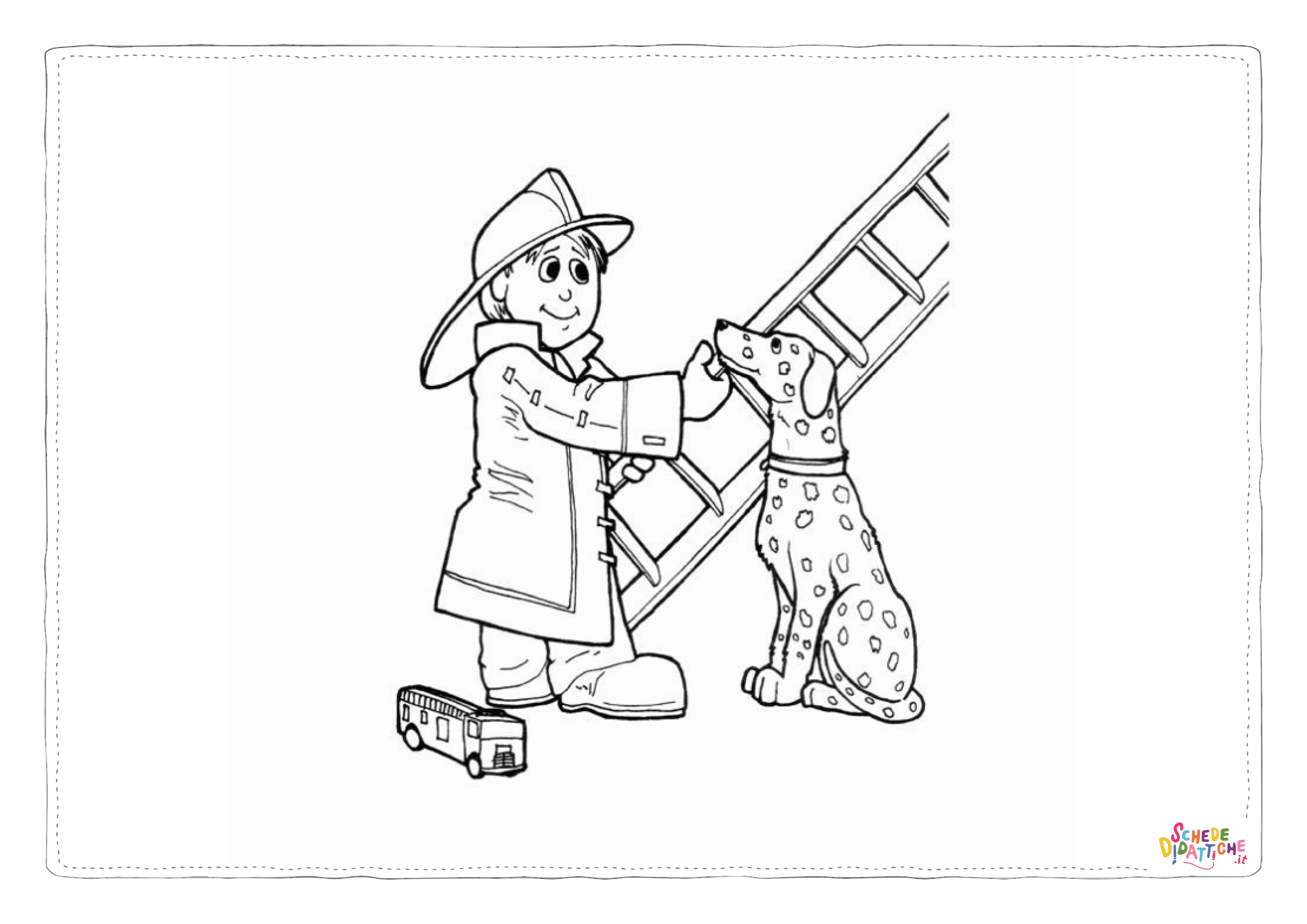 Disegno "Disegno di pompiere da stampare e colorare 59" Disegno di pompiere da stampare e colorare 59