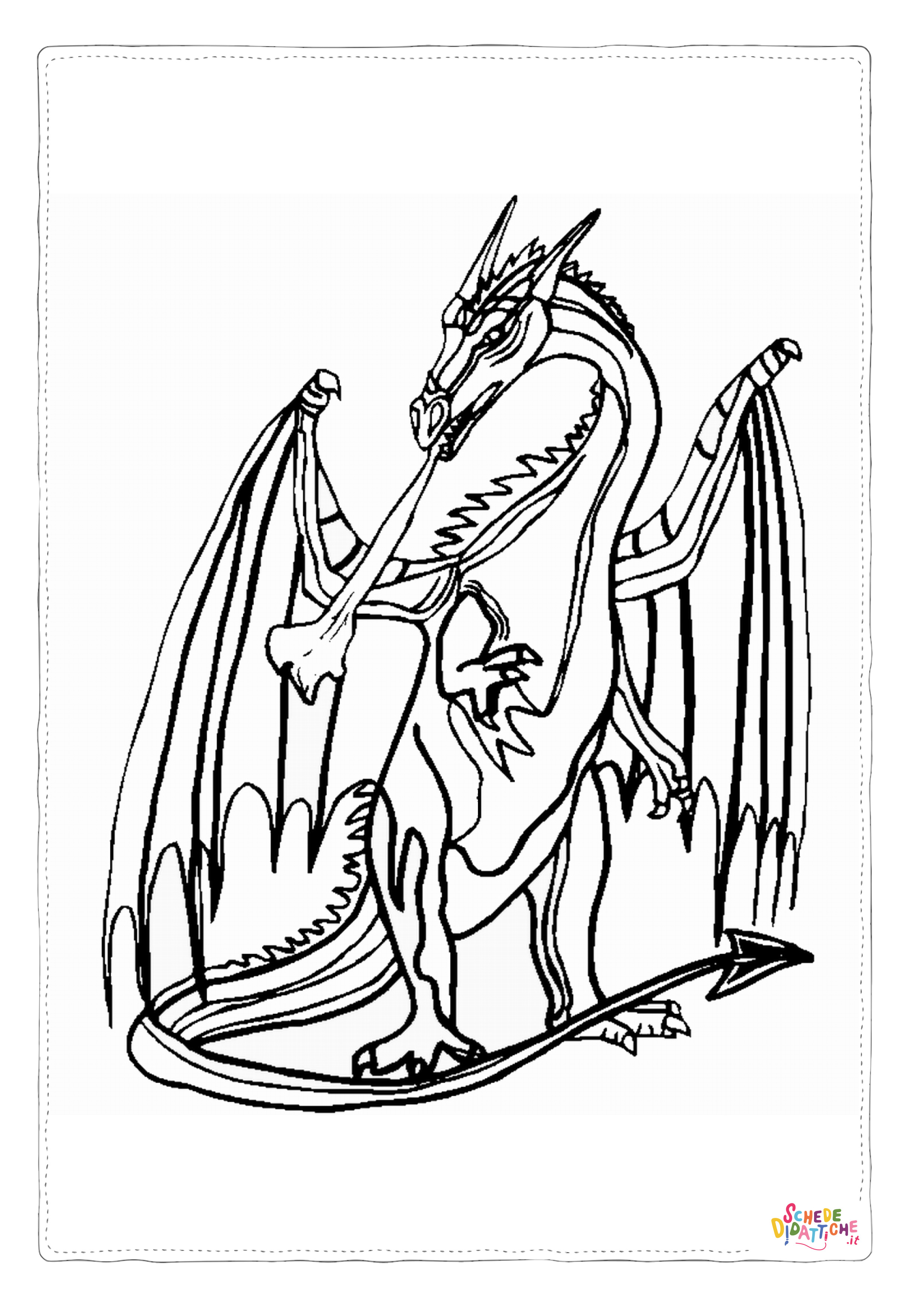 Disegno "Disegno di dragone da stampare e colorare 115" Disegno di dragone da stampare e colorare 115