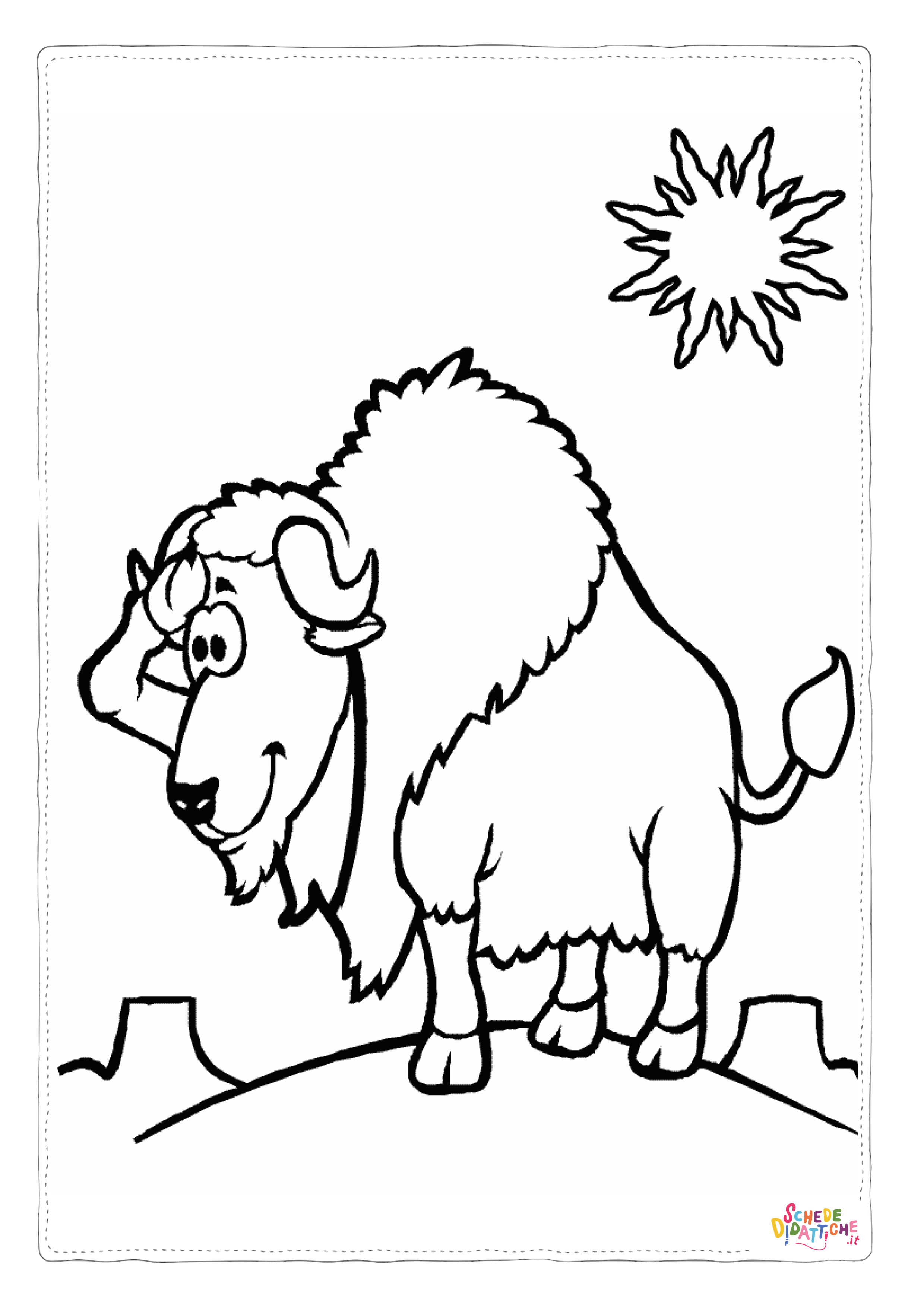 Disegno "Disegno di bisonte da stampare e colorare 7" Disegno di bisonte da stampare e colorare 7