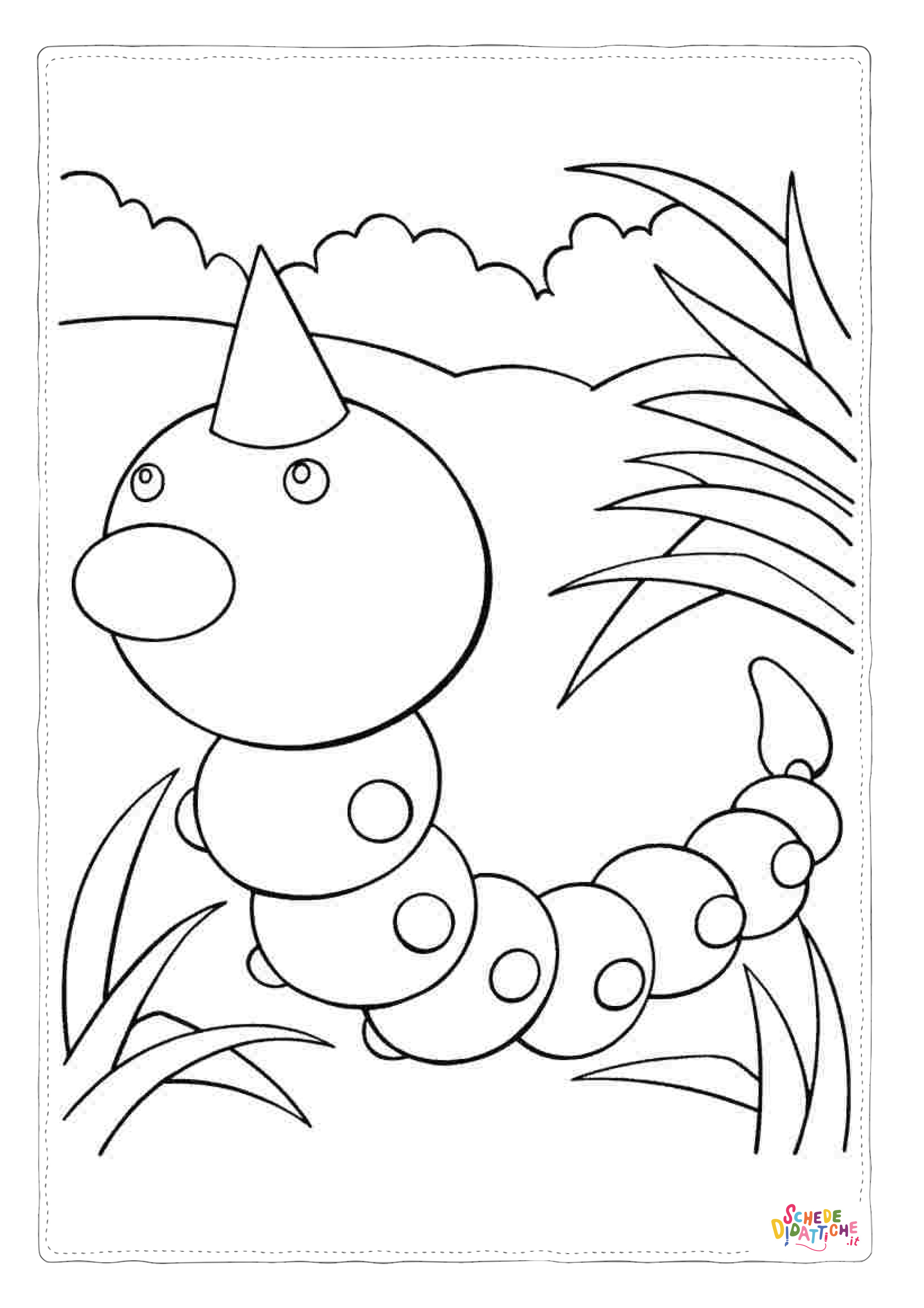 Disegno "Disegno di lombrico da stampare e colorare 12" Disegno di lombrico da stampare e colorare 12