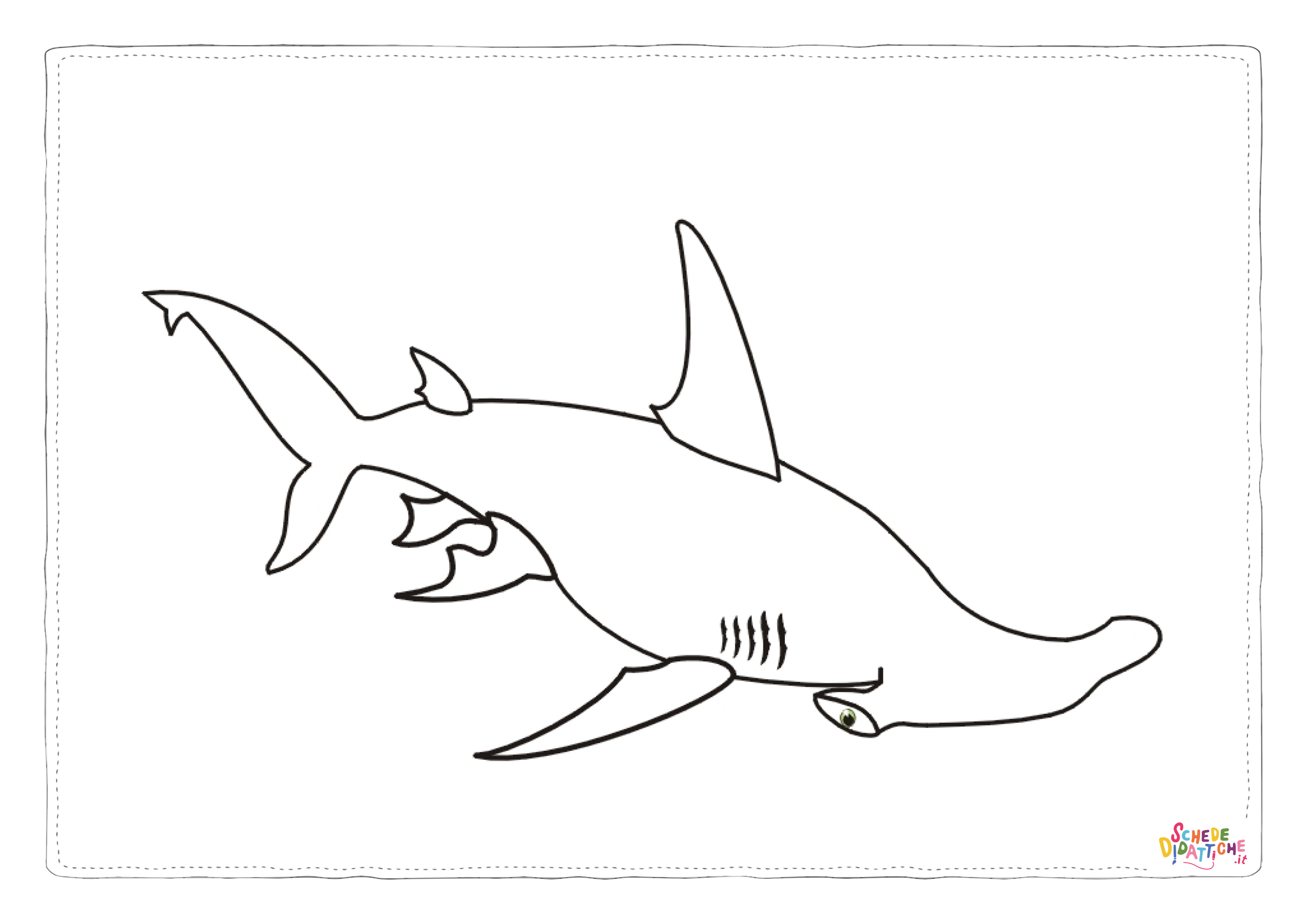 Disegno di squalo da stampare e colorare 17