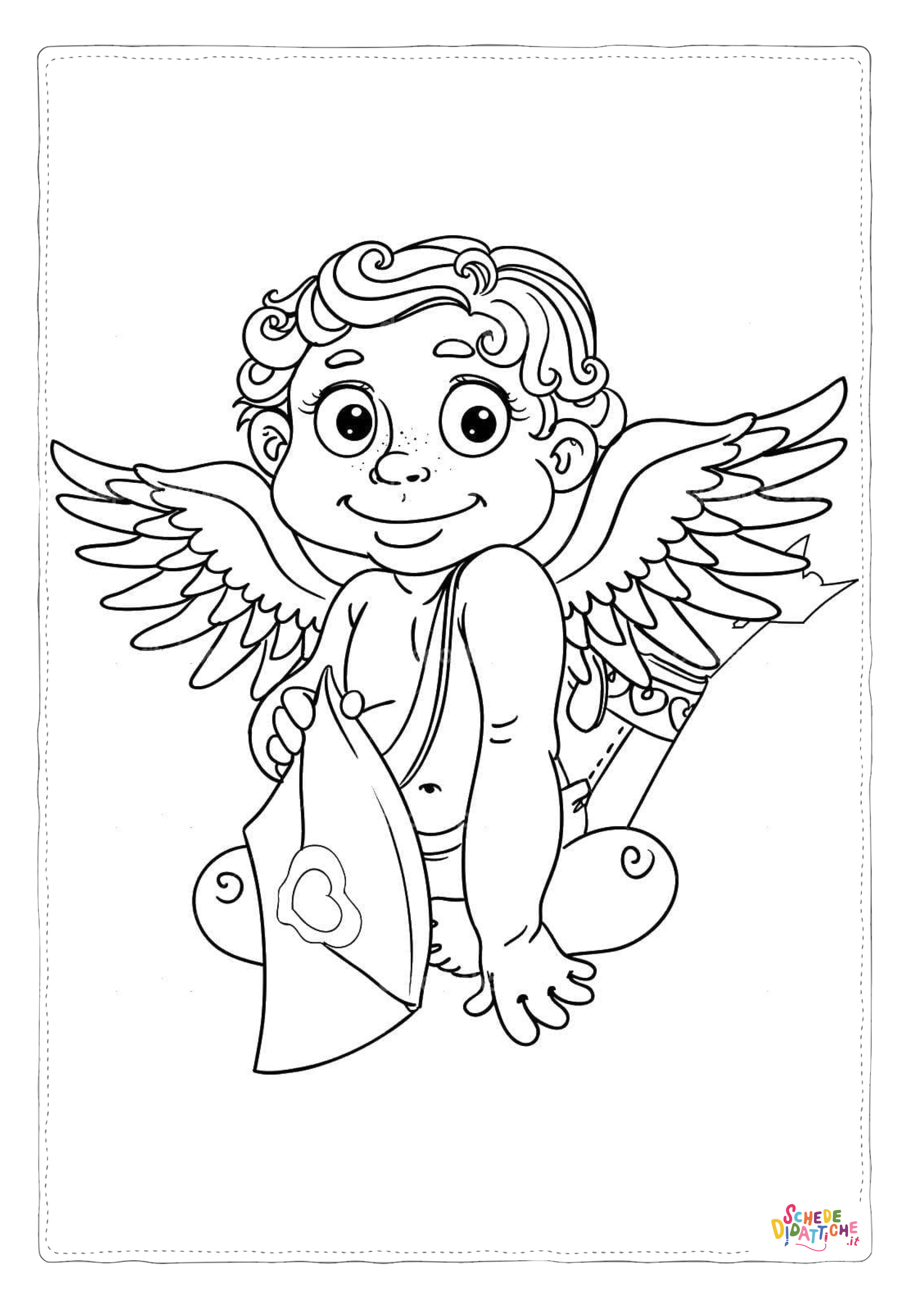 Disegno di Cupido da stampare e colorare 14