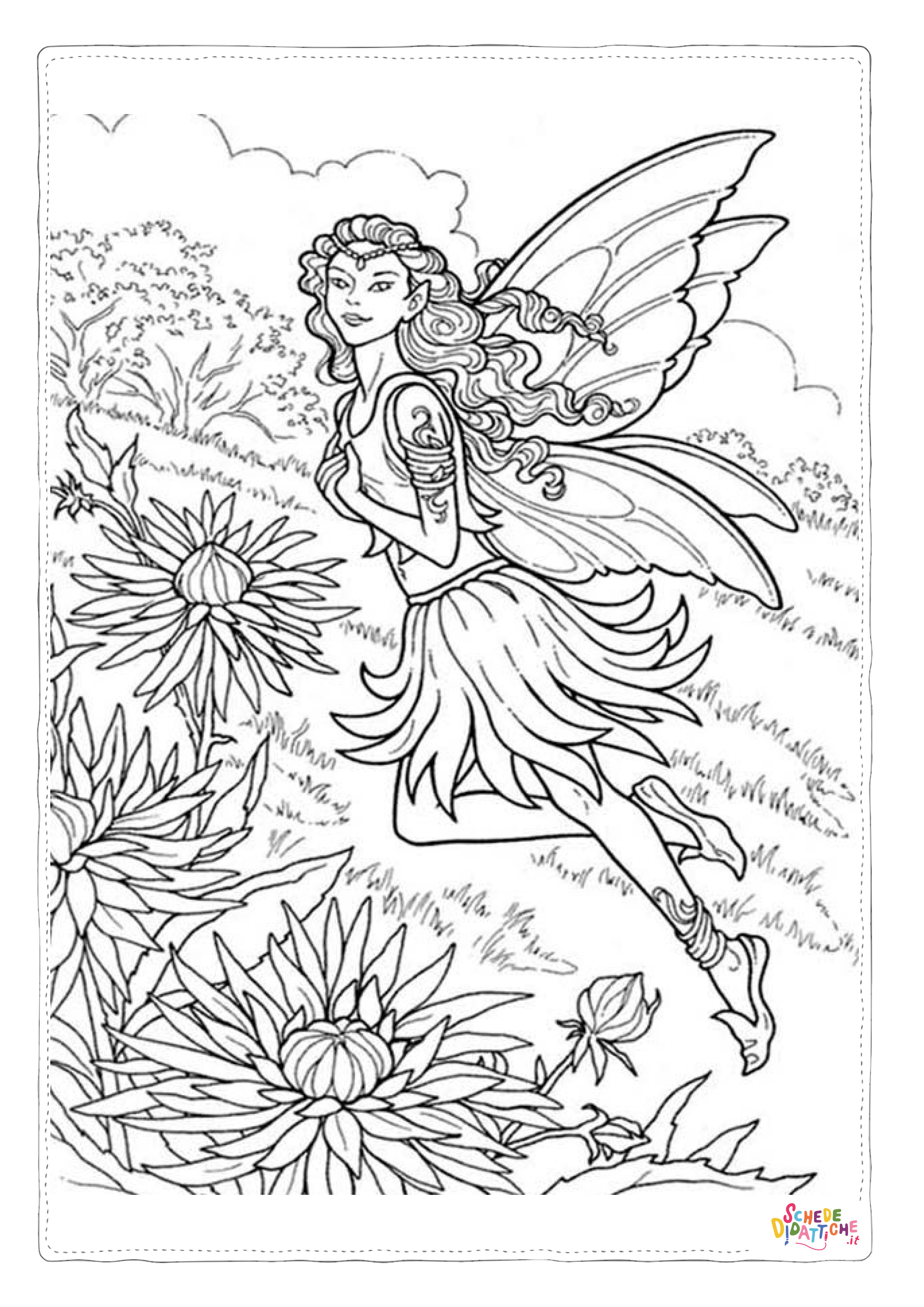 Disegno "Disegno di fata da stampare e colorare 62" Disegno di fata da stampare e colorare 62