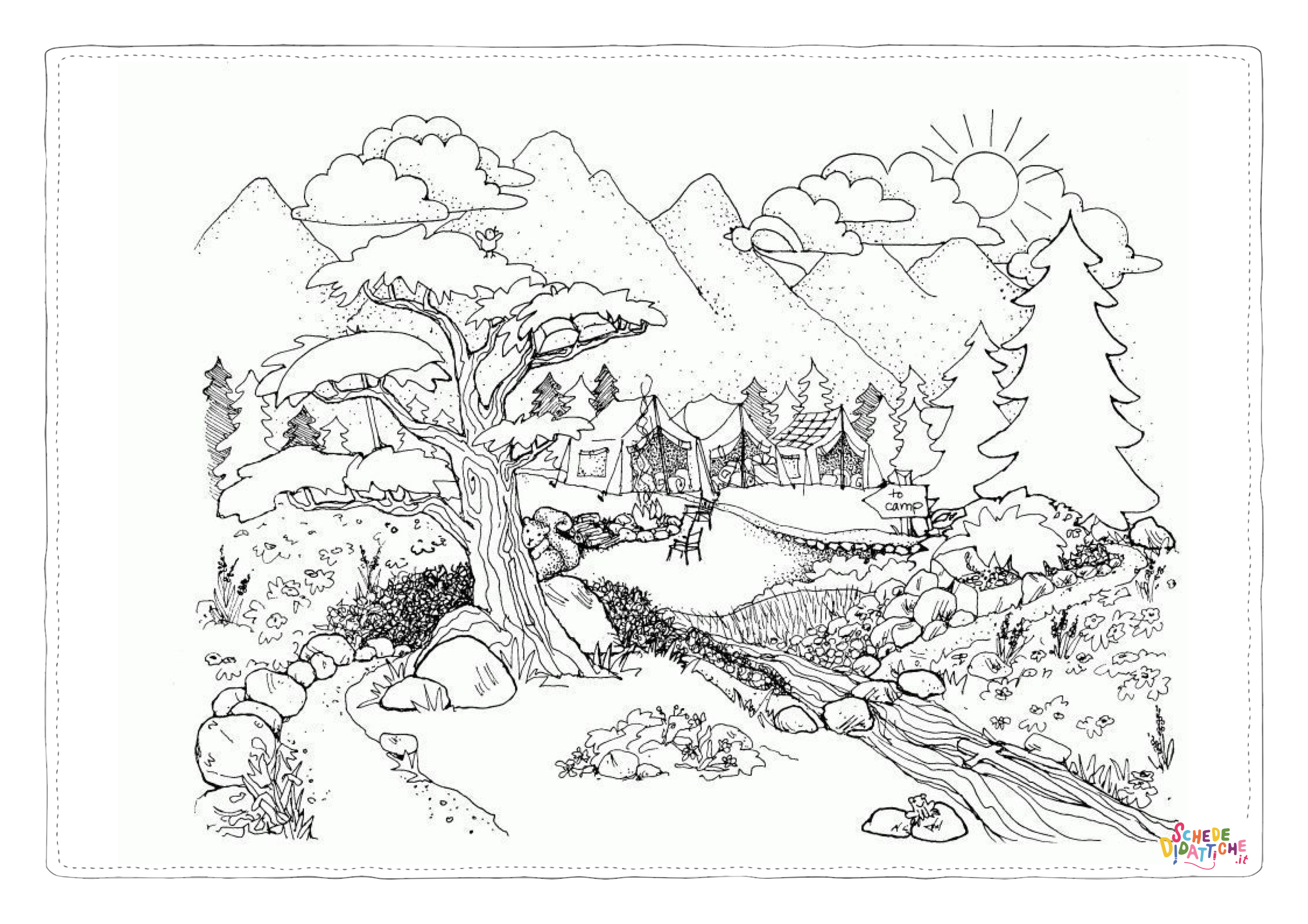 Disegno di campeggio da stampare e colorare 48