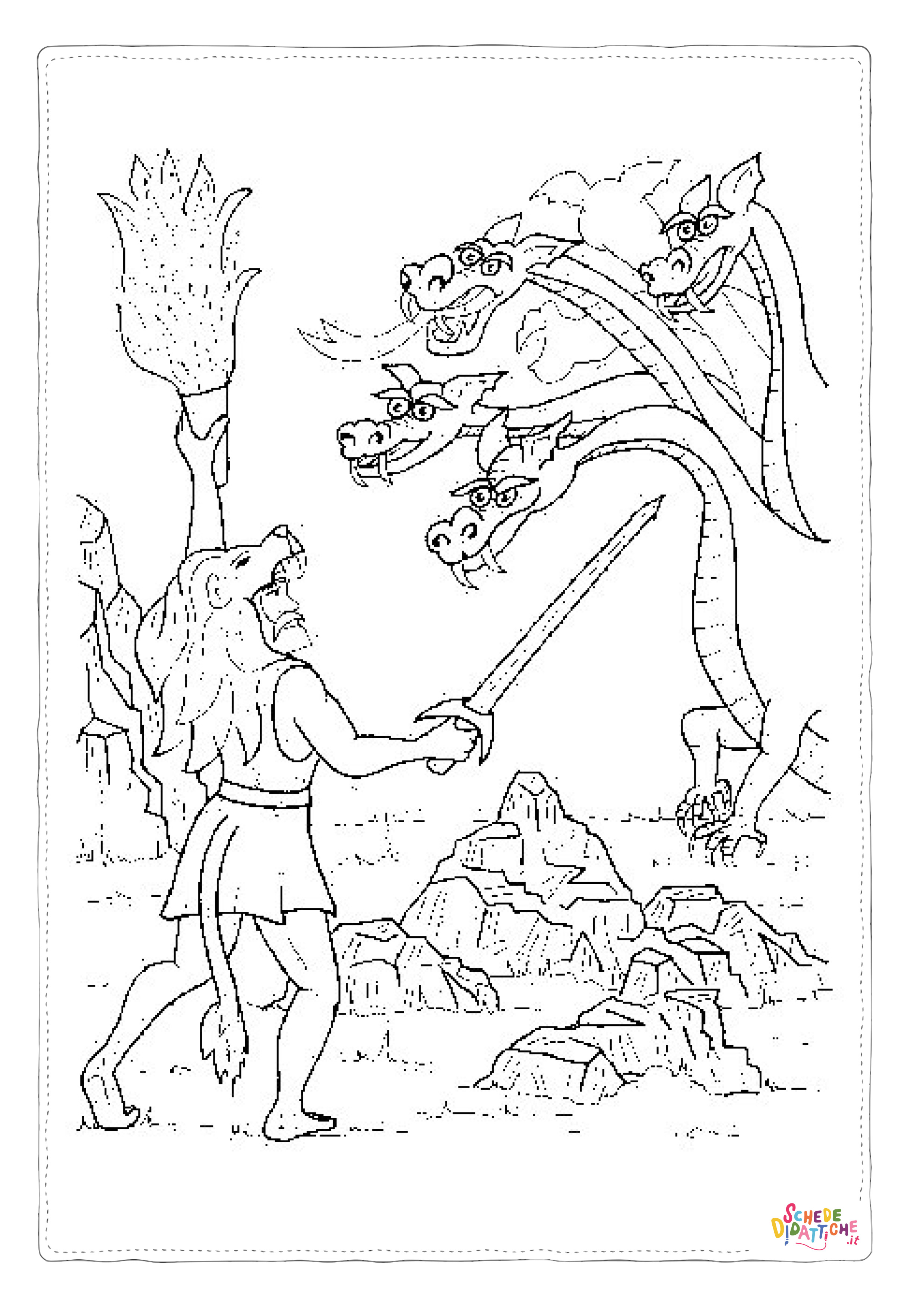 Disegno "Disegno di dragone da stampare e colorare 133" Disegno di dragone da stampare e colorare 133