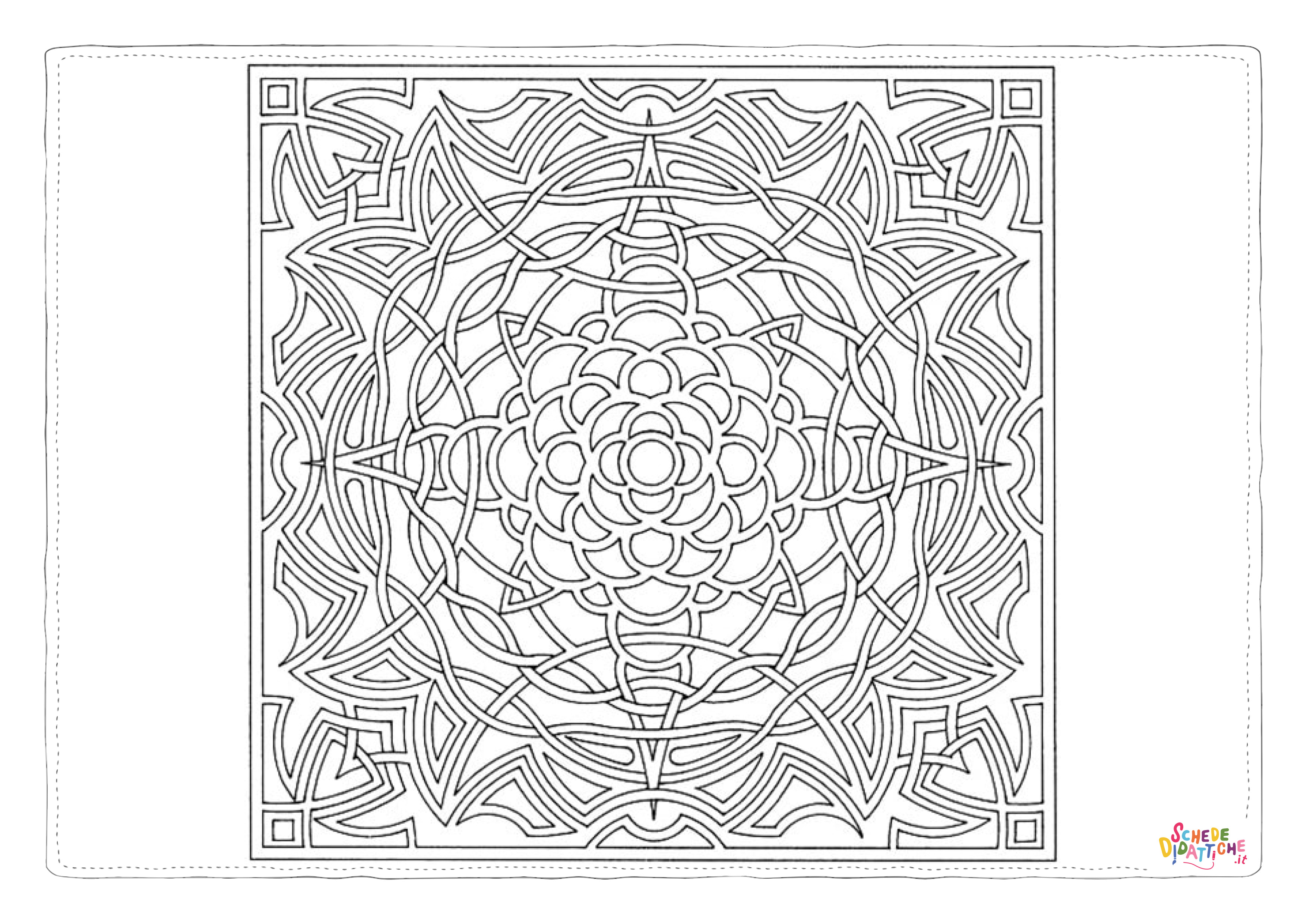 Disegno di mandala da stampare e colorare 1094