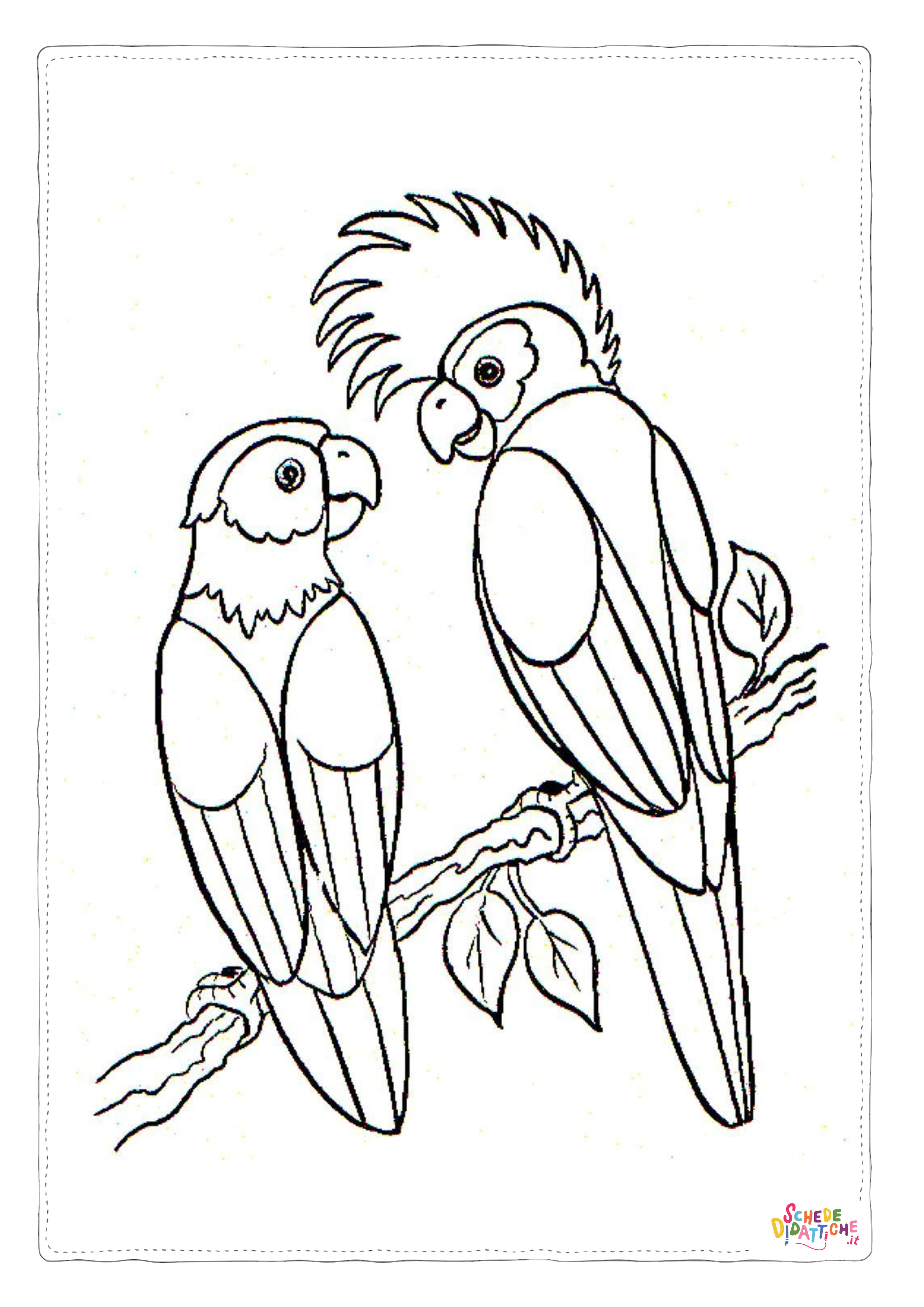 Disegno "Disegno di pappagallo da stampare e colorare 133" Disegno di pappagallo da stampare e colorare 133