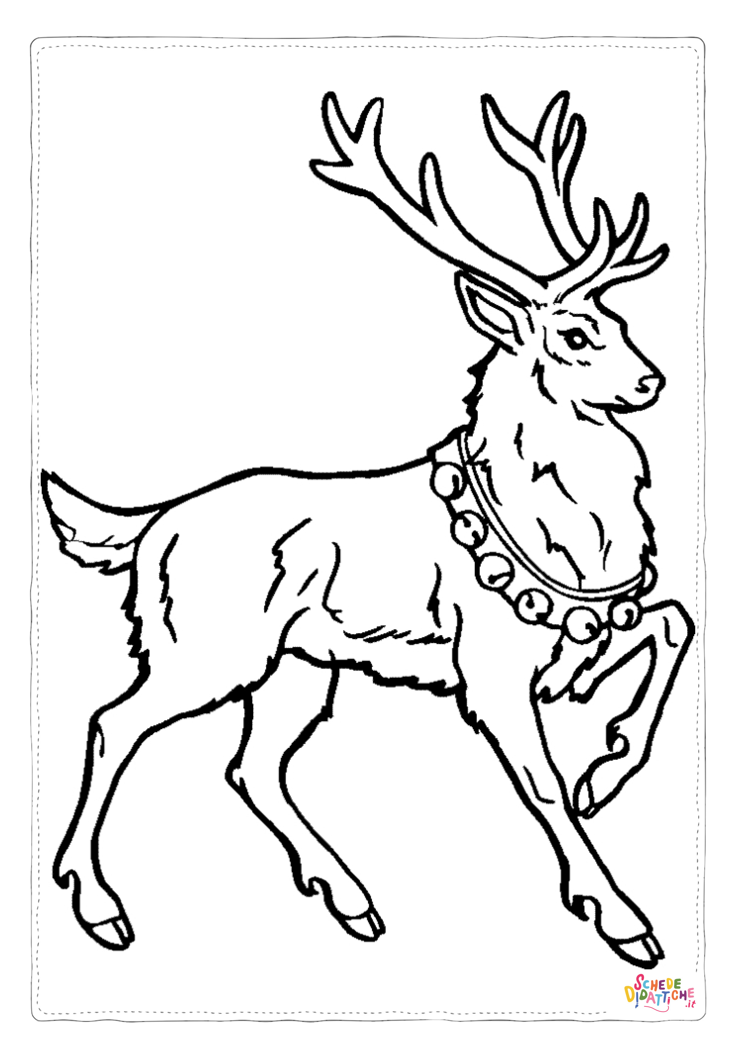 Disegno "Disegno di renna da stampare e colorare 24" Disegno di renna da stampare e colorare 24