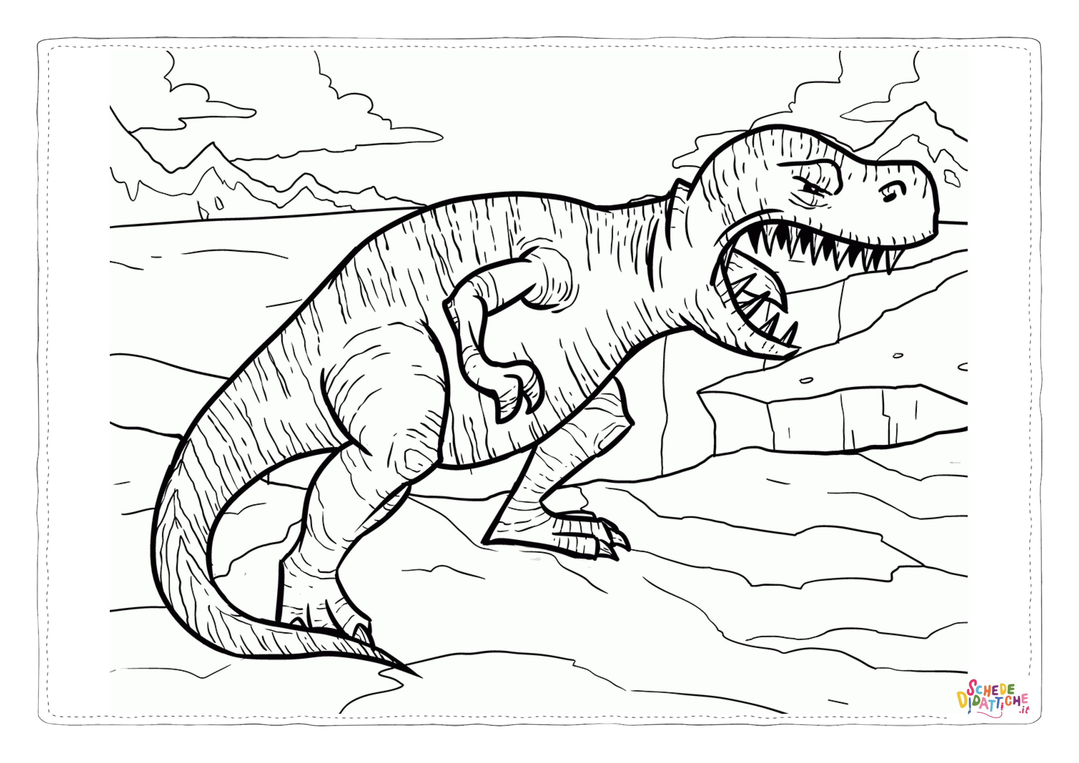 Disegno di Tirannosauro da stampare e colorare 48
