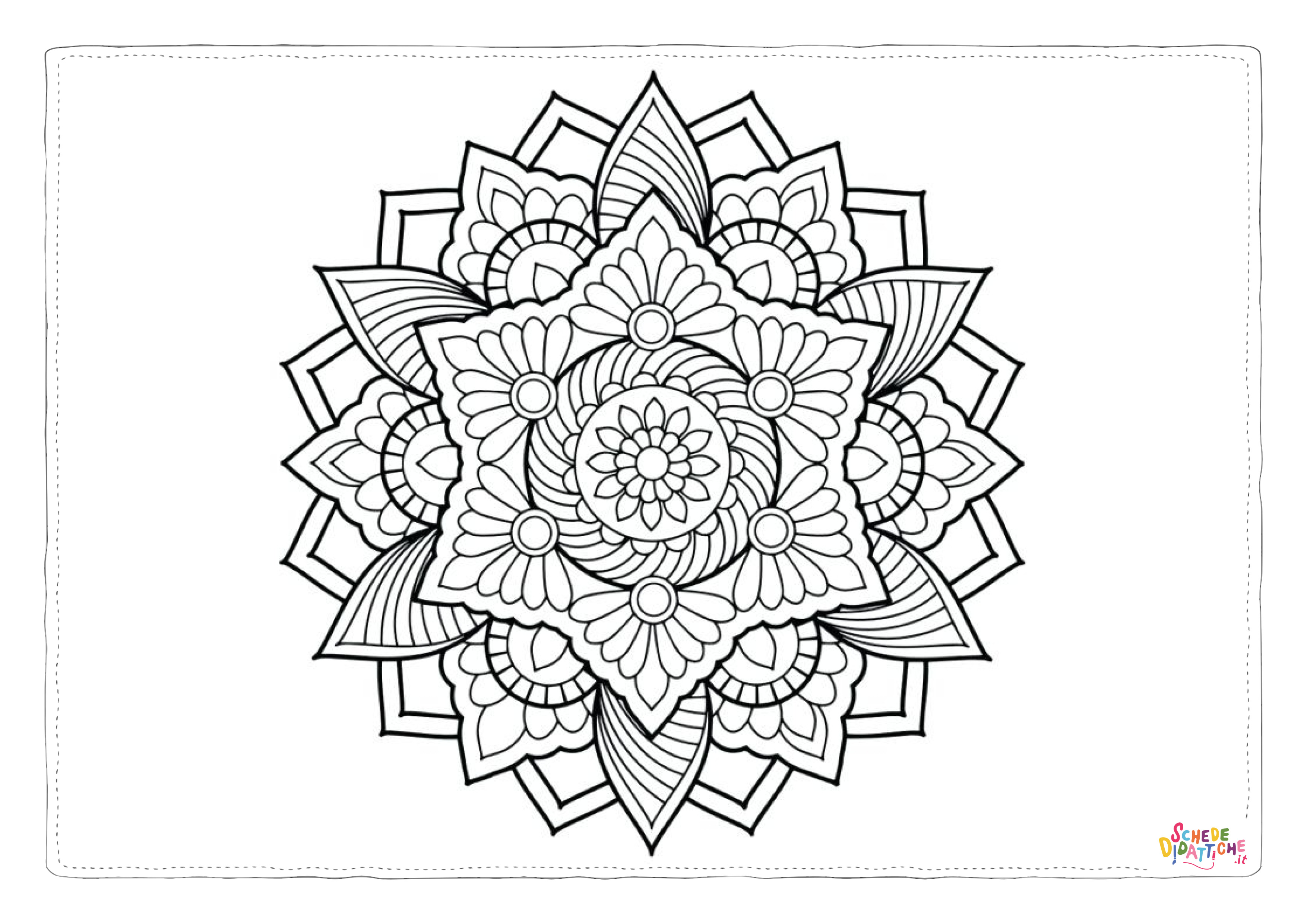 Disegno di mandala da stampare e colorare 1120