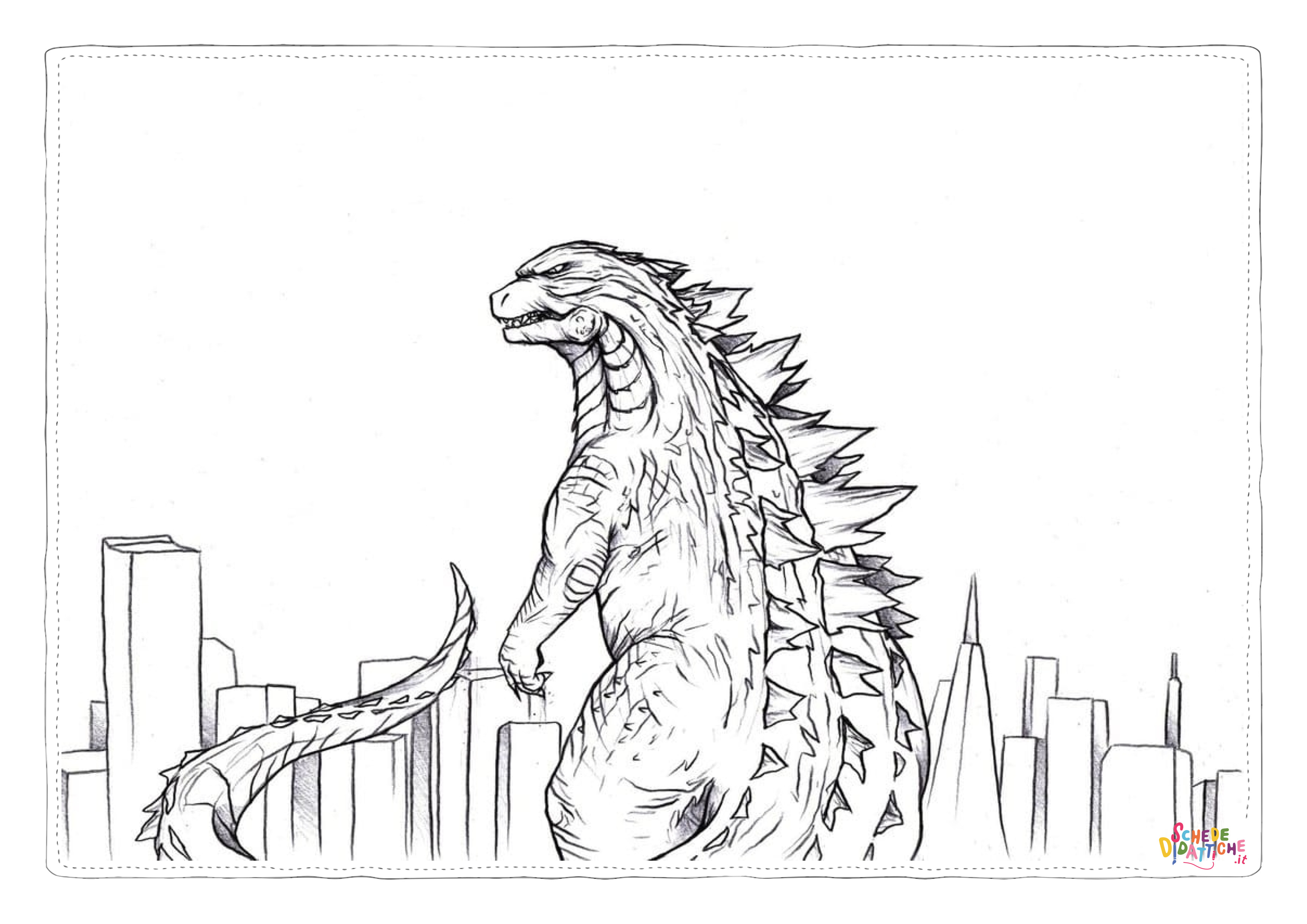 Disegno di Godzilla da stampare e colorare 18