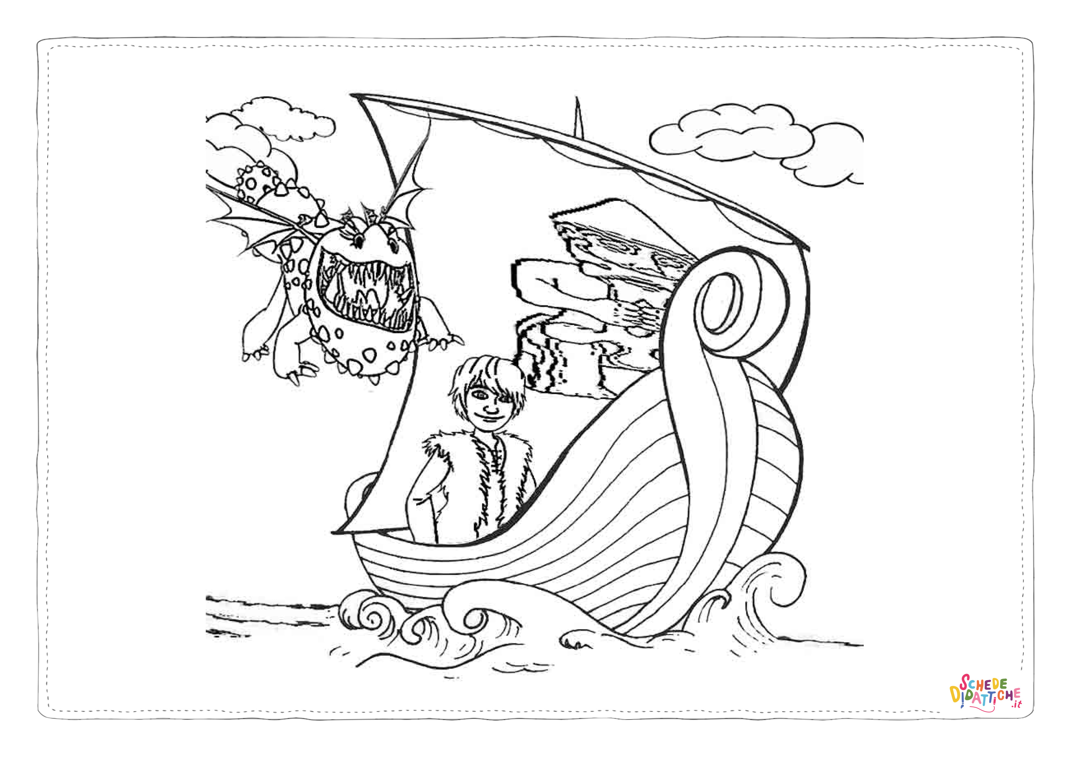 Disegno "Disegno di Dragon Trainer da stampare e colorare 1" Disegno di Dragon Trainer da stampare e colorare 1