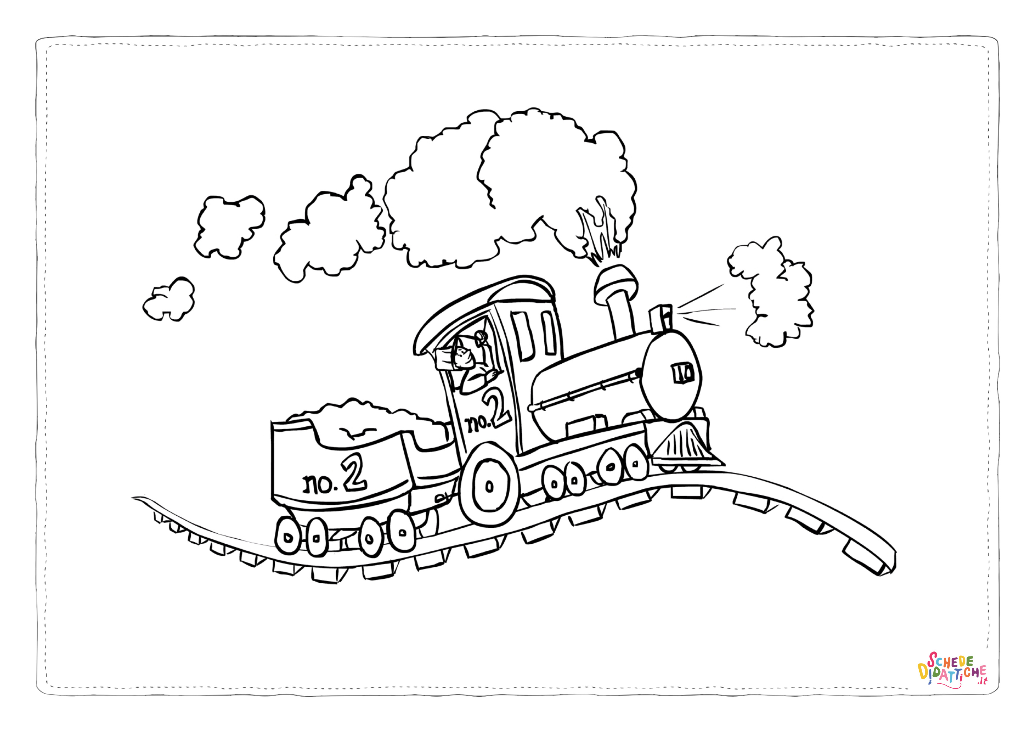 Disegno di treno da stampare e colorare 48