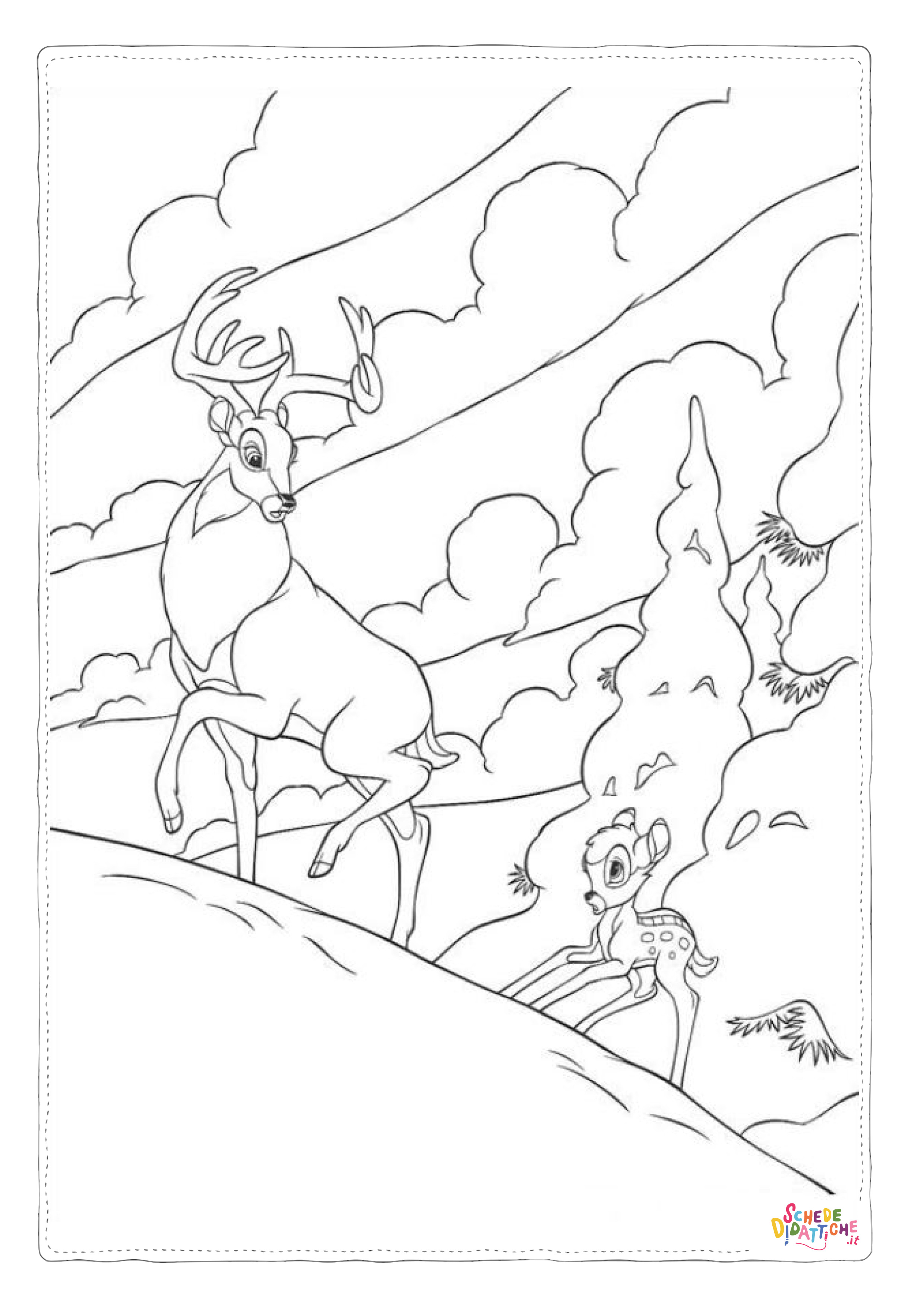Disegno "Disegno di Bambi da stampare e colorare 37" Disegno di Bambi da stampare e colorare 37