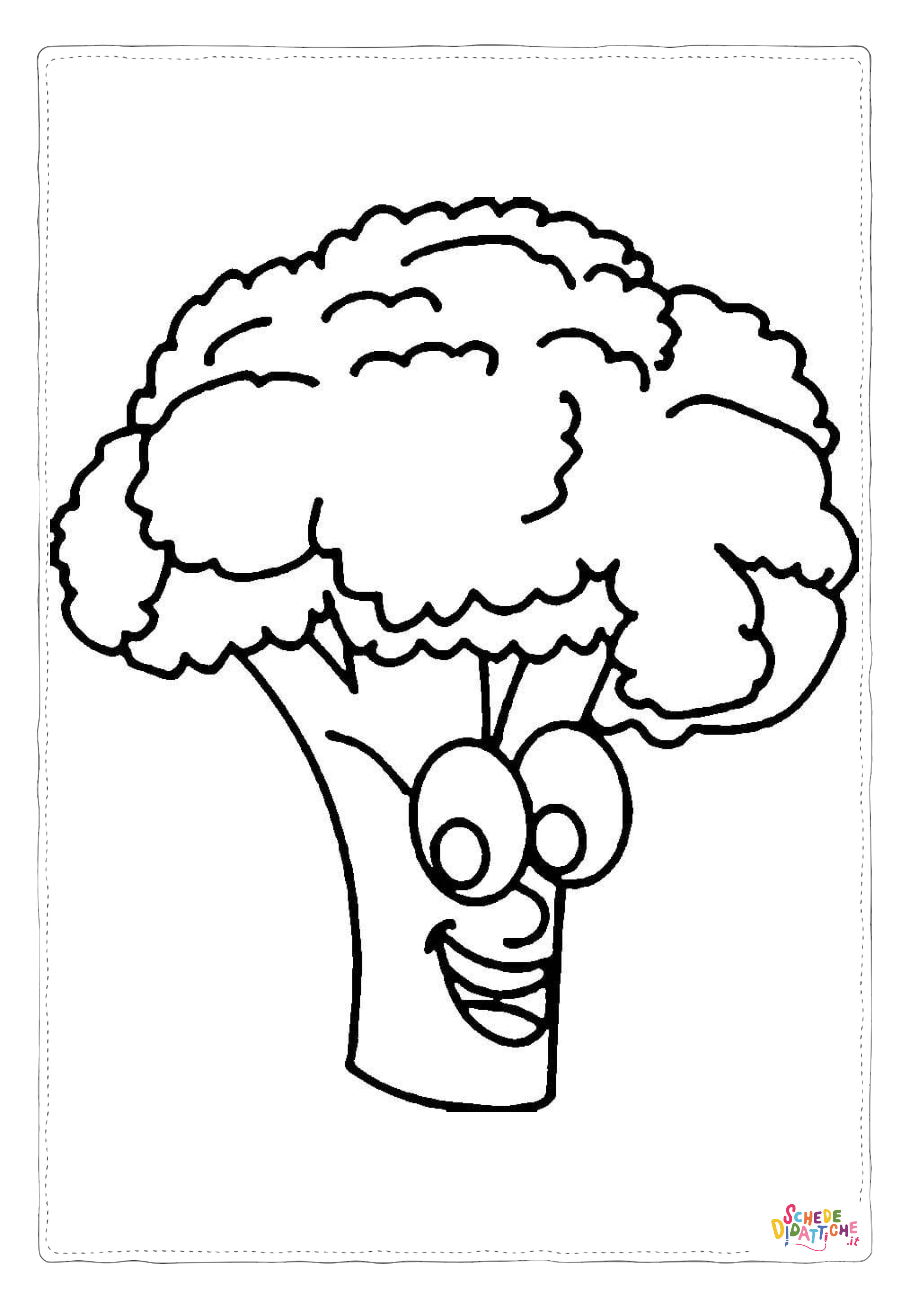 Disegno "Disegno di broccolo da stampare e colorare 7" Disegno di broccolo da stampare e colorare 7