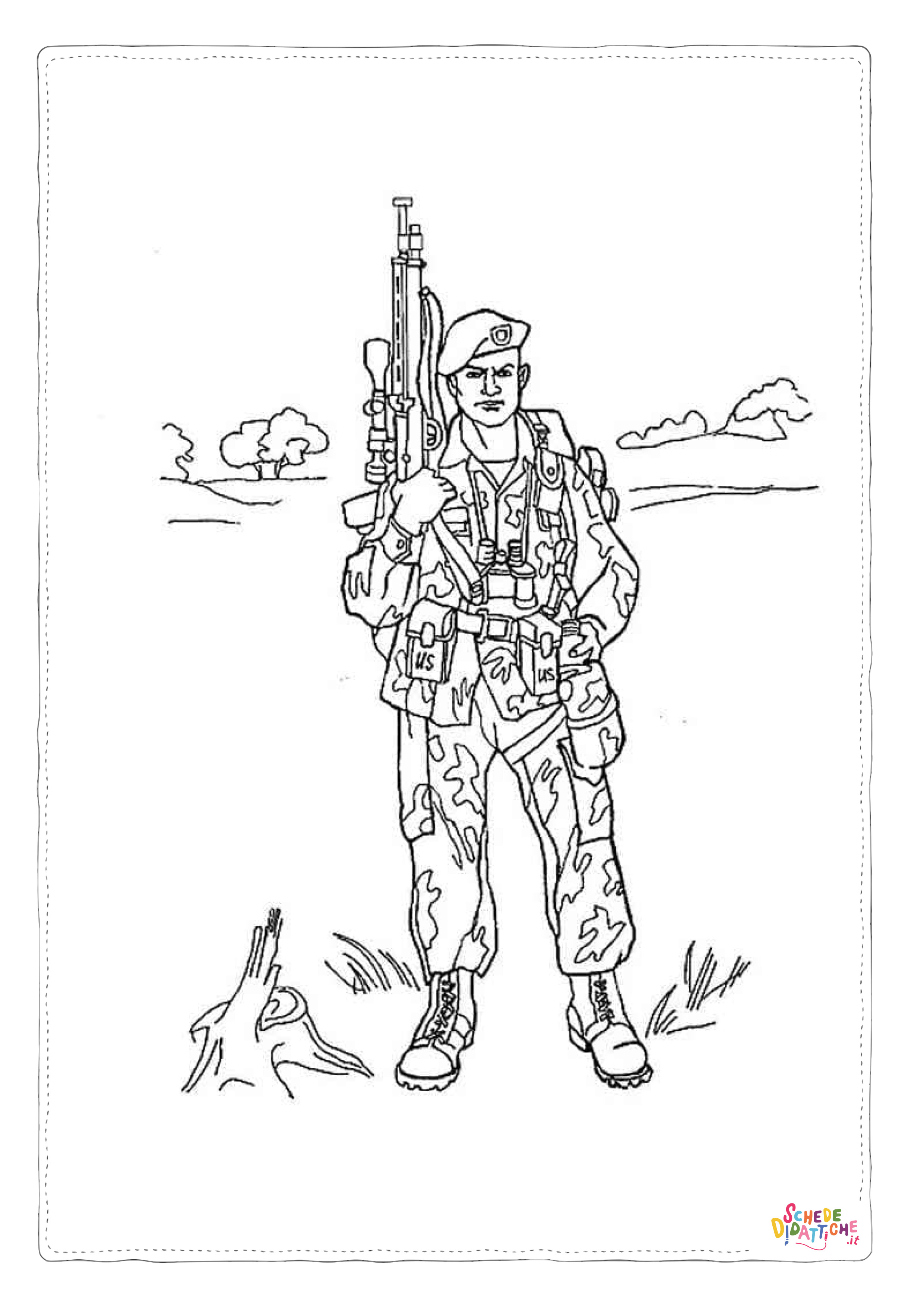 Disegno di soldato da stampare e colorare 23