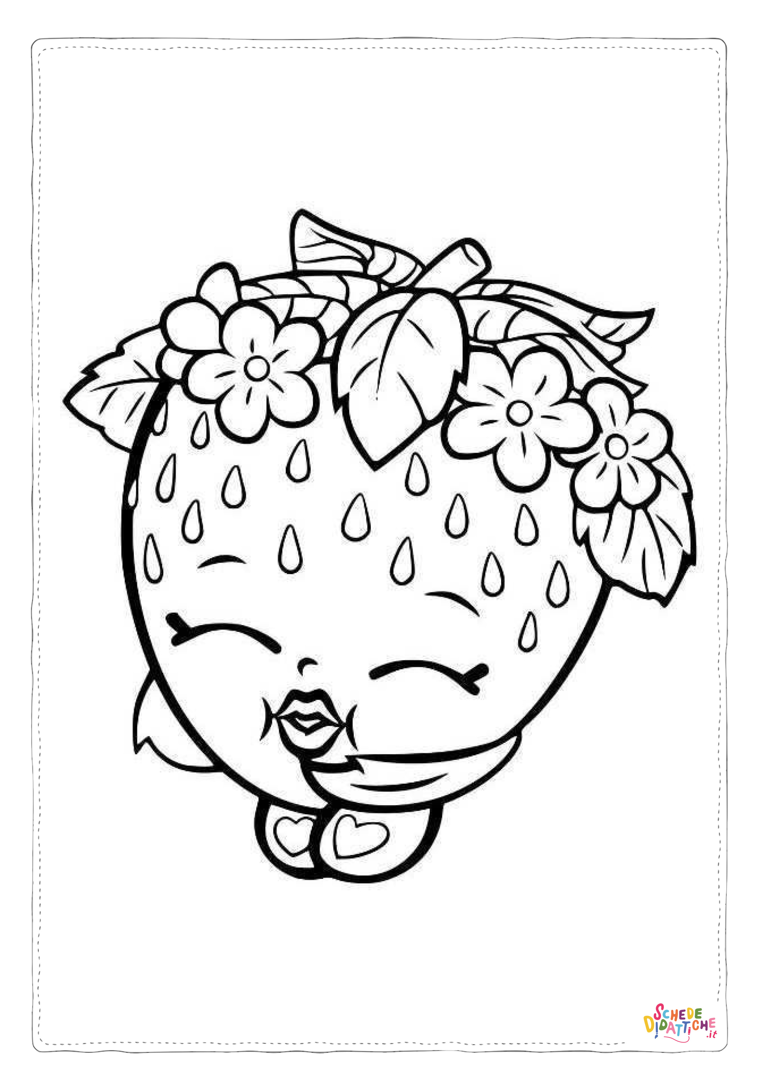 Disegno "Disegno di fragola da stampare e colorare 24" Disegno di fragola da stampare e colorare 24