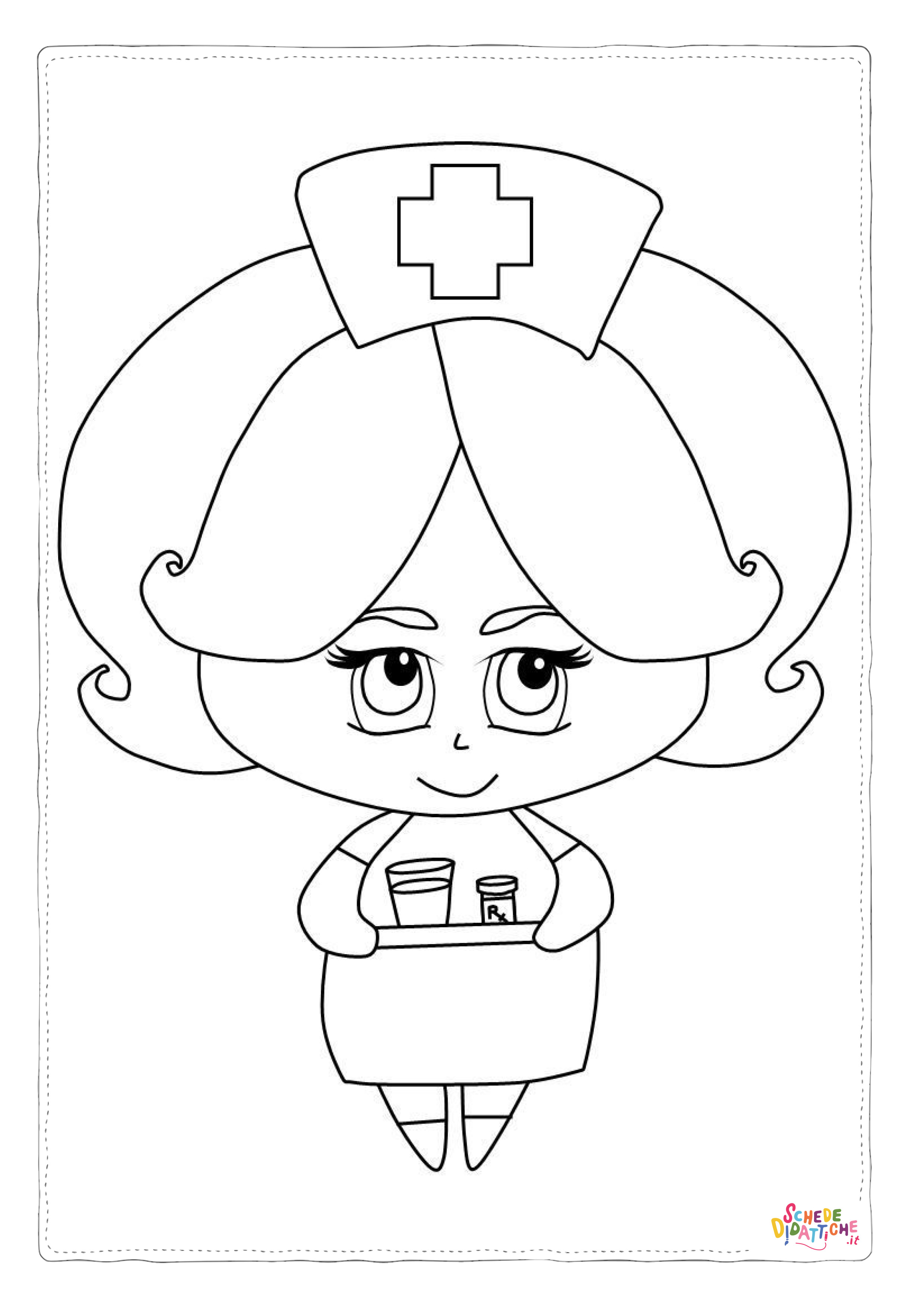 Disegno "Disegno di infermiere da stampare e colorare 17" Disegno di infermiere da stampare e colorare 17