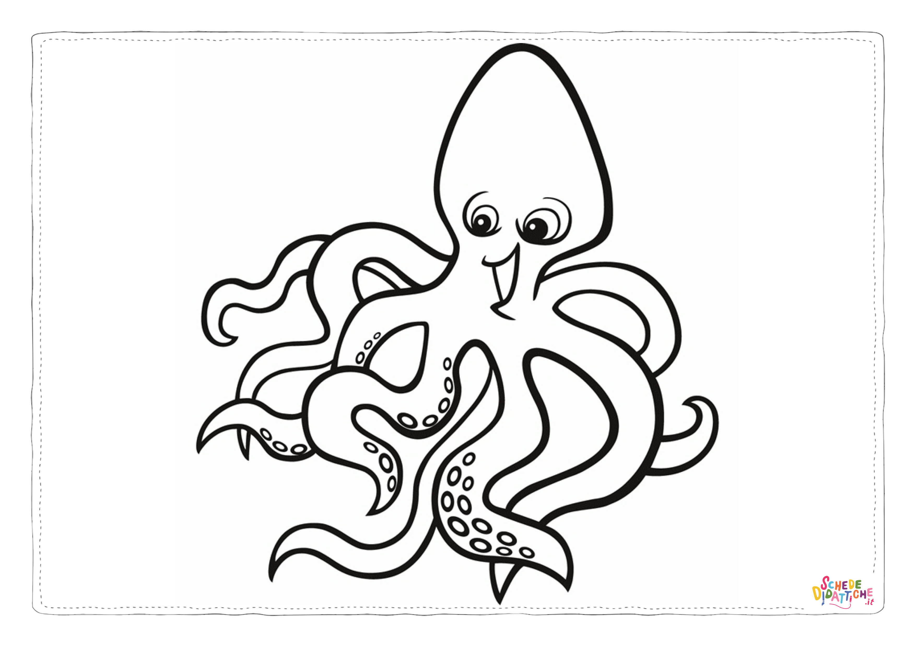 Disegno "Disegno di polpo da stampare e colorare 35" Disegno di polpo da stampare e colorare 35