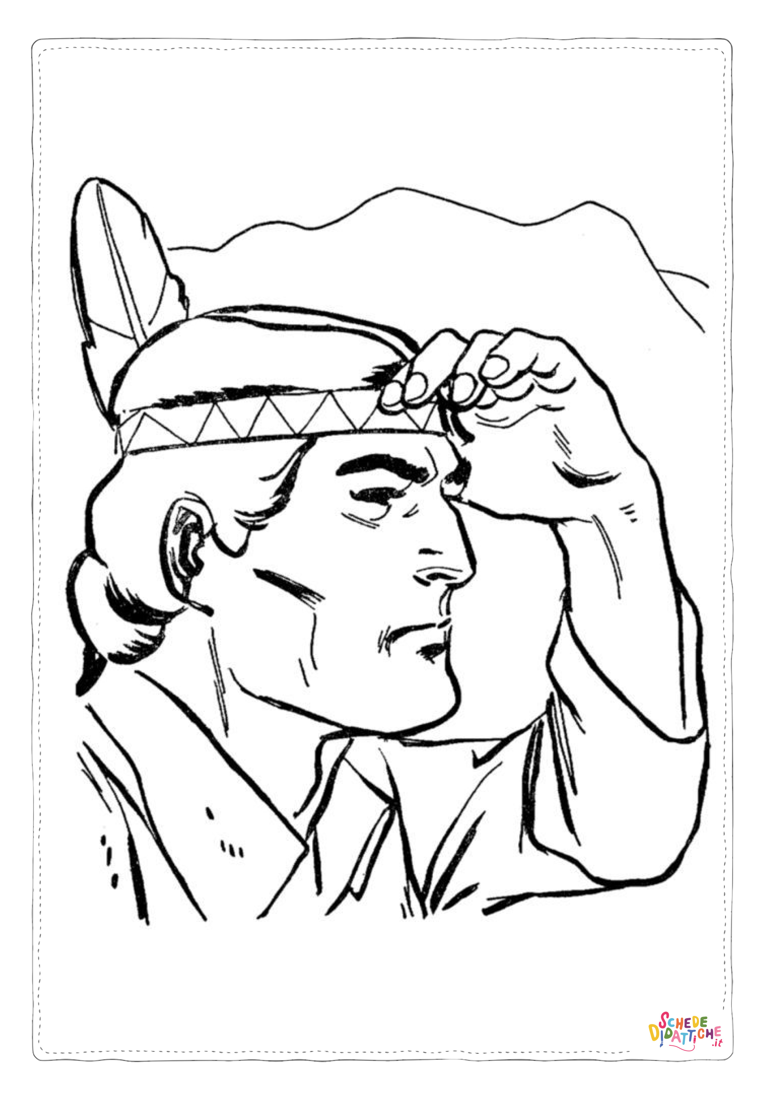 Disegno "Disegno di Indiani d'America da stampare e colorare 42" Disegno di Indiani d'America da stampare e colorare 42