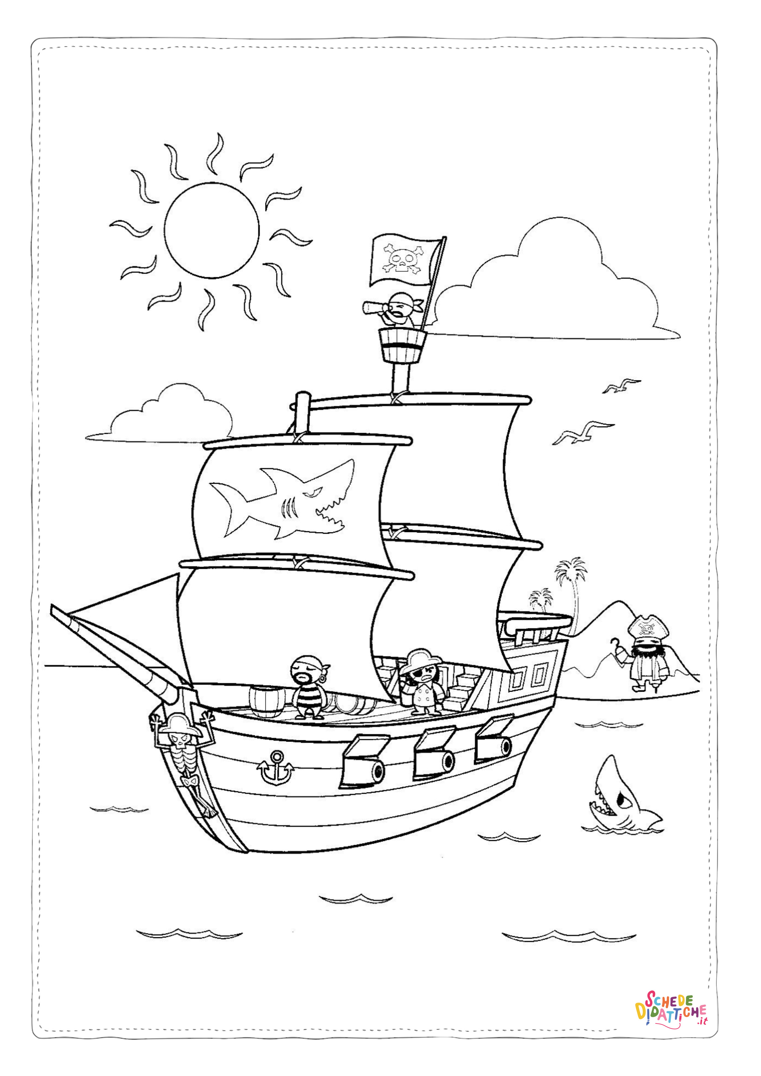 Disegno "Disegno di pirata da stampare e colorare 18" Disegno di pirata da stampare e colorare 18