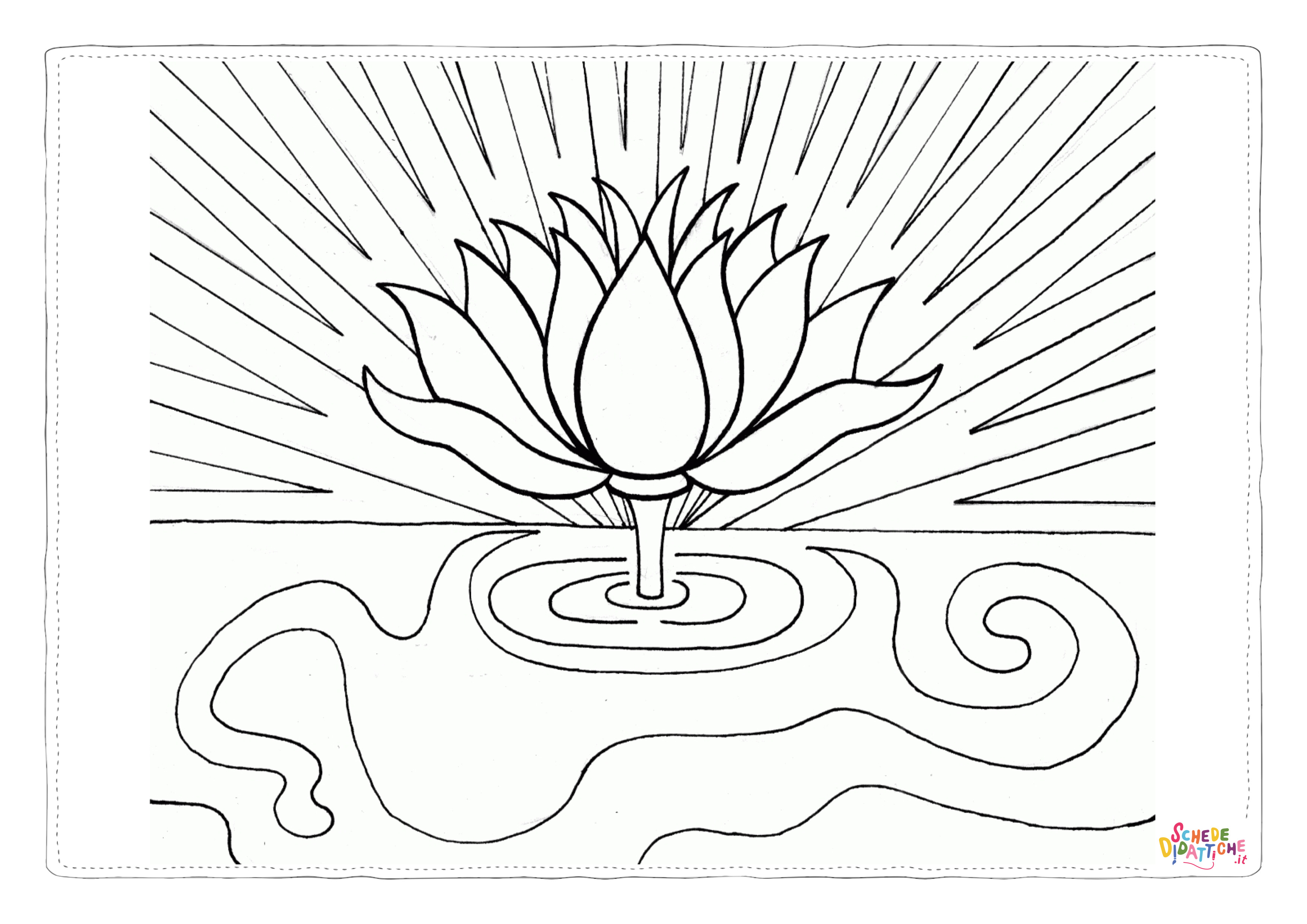 Disegno "Disegno di fiore da stampare e colorare 182" Disegno di fiore da stampare e colorare 182