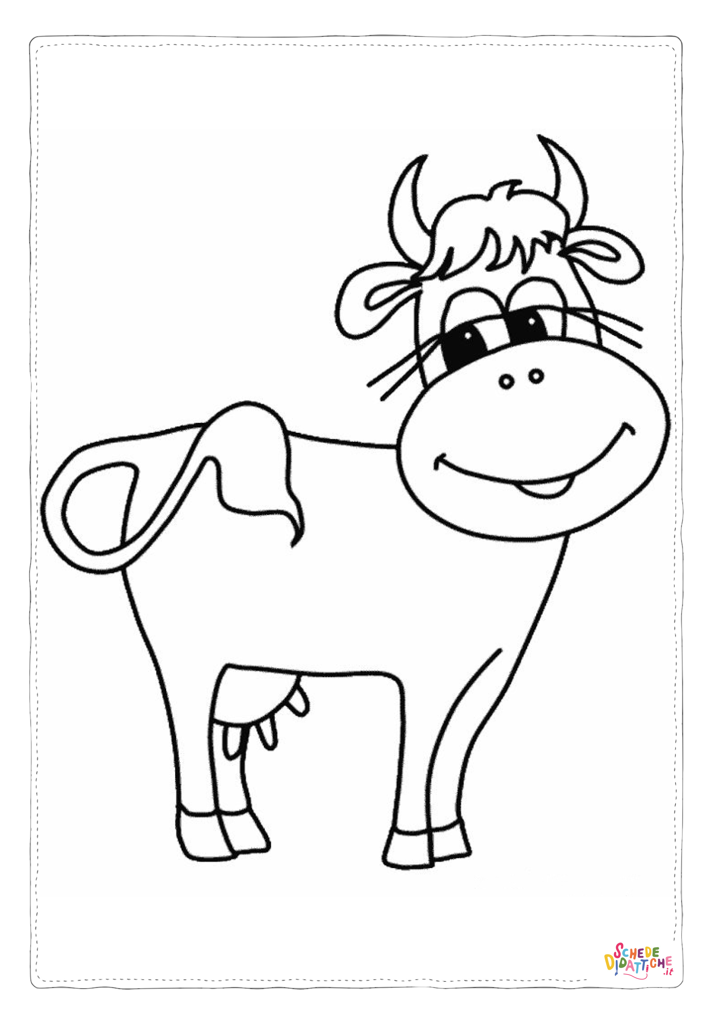 Disegno "Disegno di mucca da stampare e colorare 101" Disegno di mucca da stampare e colorare 101