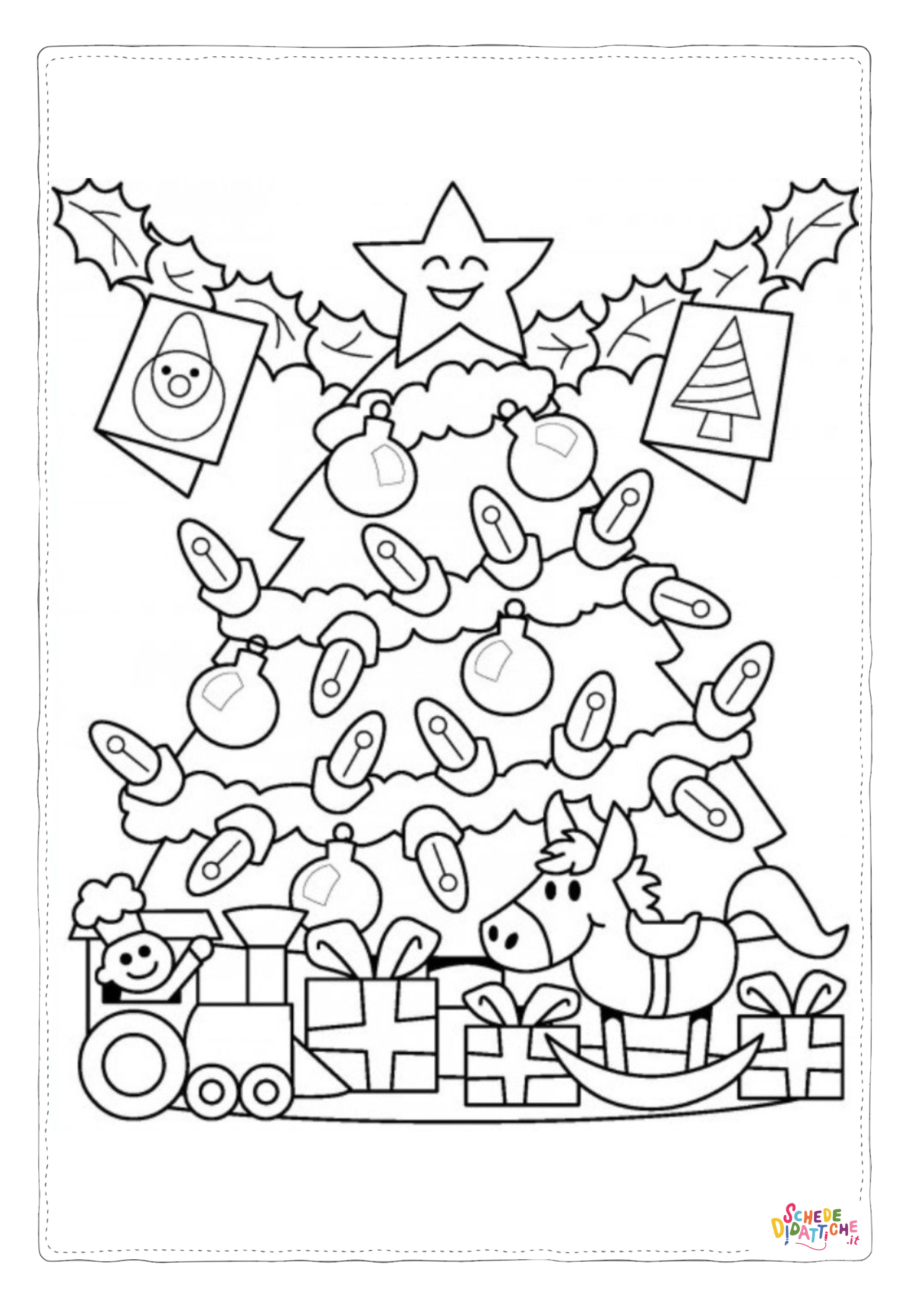 Disegno "Disegno di albero di Natale da stampare e colorare 9" Disegno di albero di Natale da stampare e colorare 9
