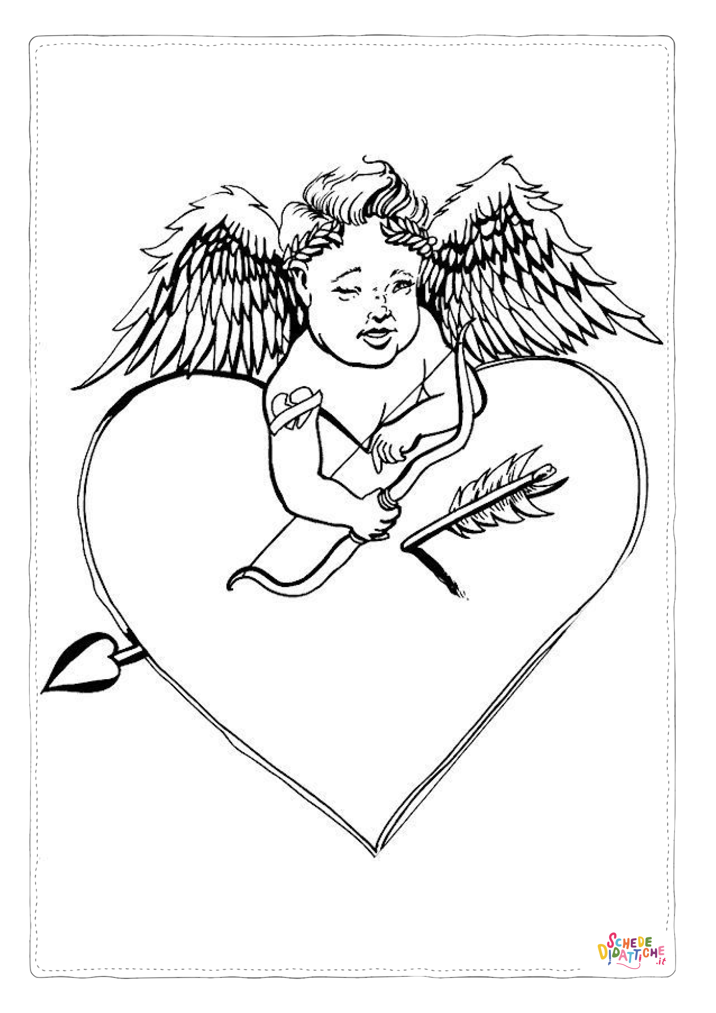 Disegno "Disegno di Cupido da stampare e colorare 1" Disegno di Cupido da stampare e colorare 1