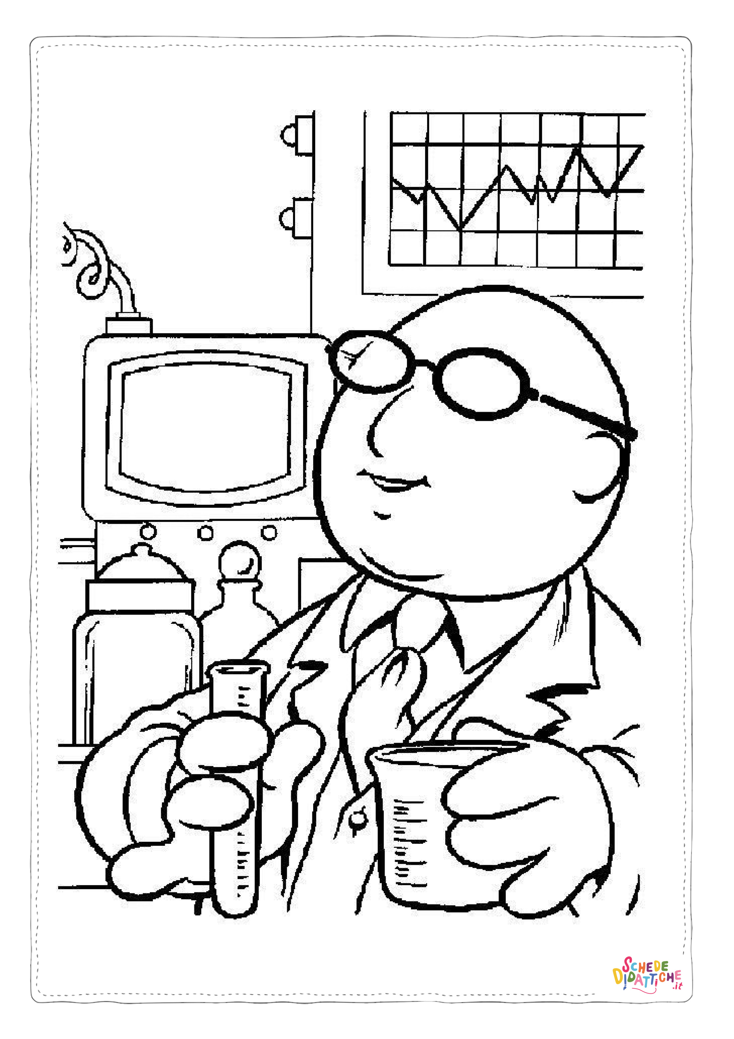 Disegno "Disegno di scienziato da stampare e colorare 12" Disegno di scienziato da stampare e colorare 12