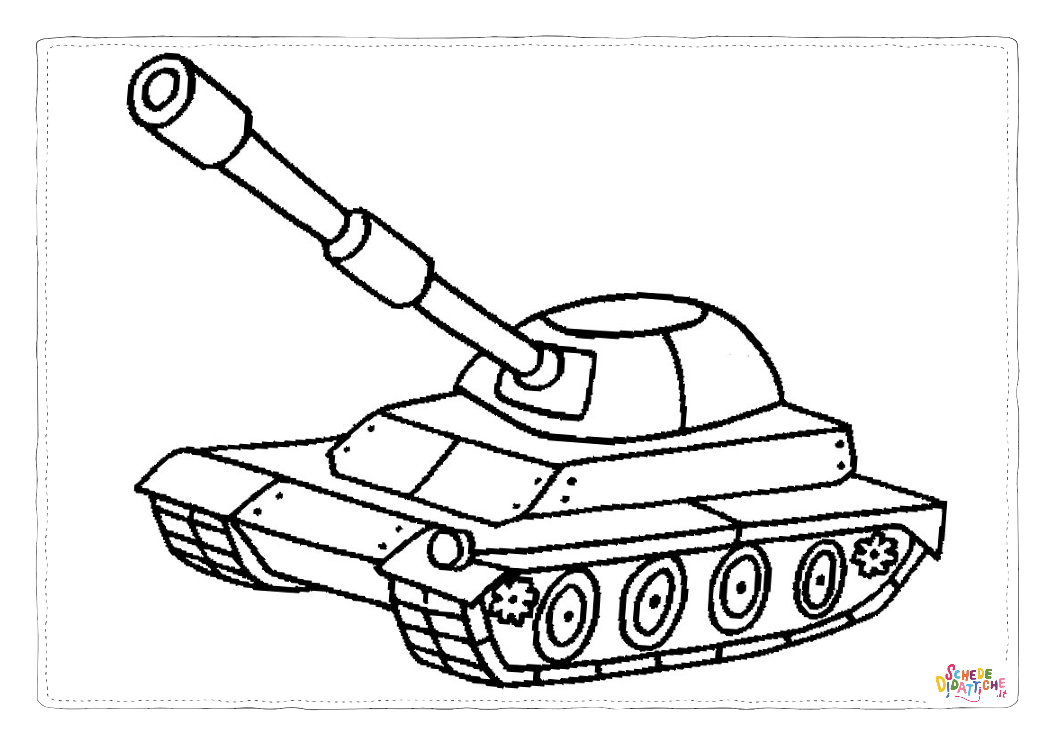 Disegno di carro armato da stampare e colorare 6