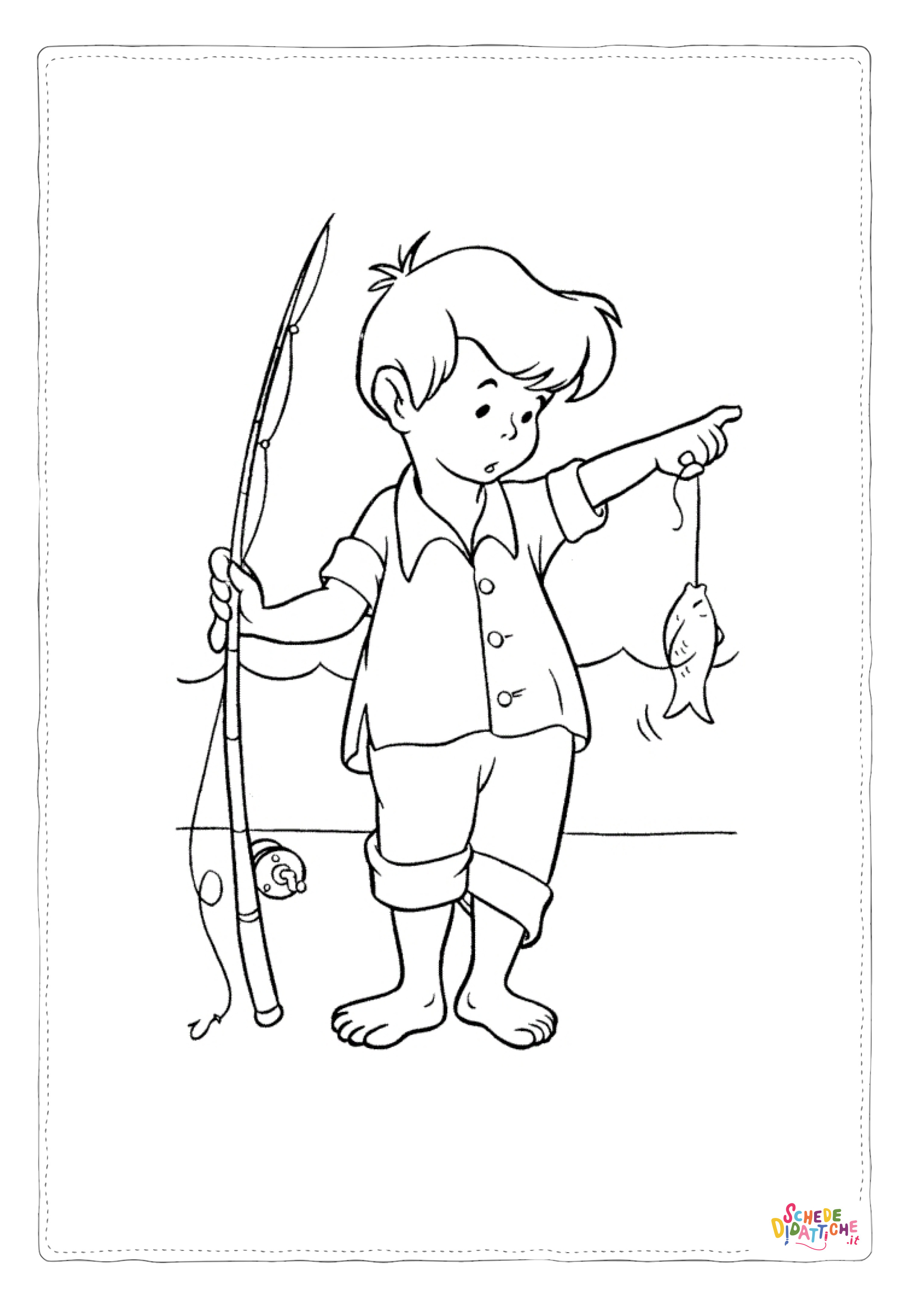Disegno di pesca da stampare e colorare 8