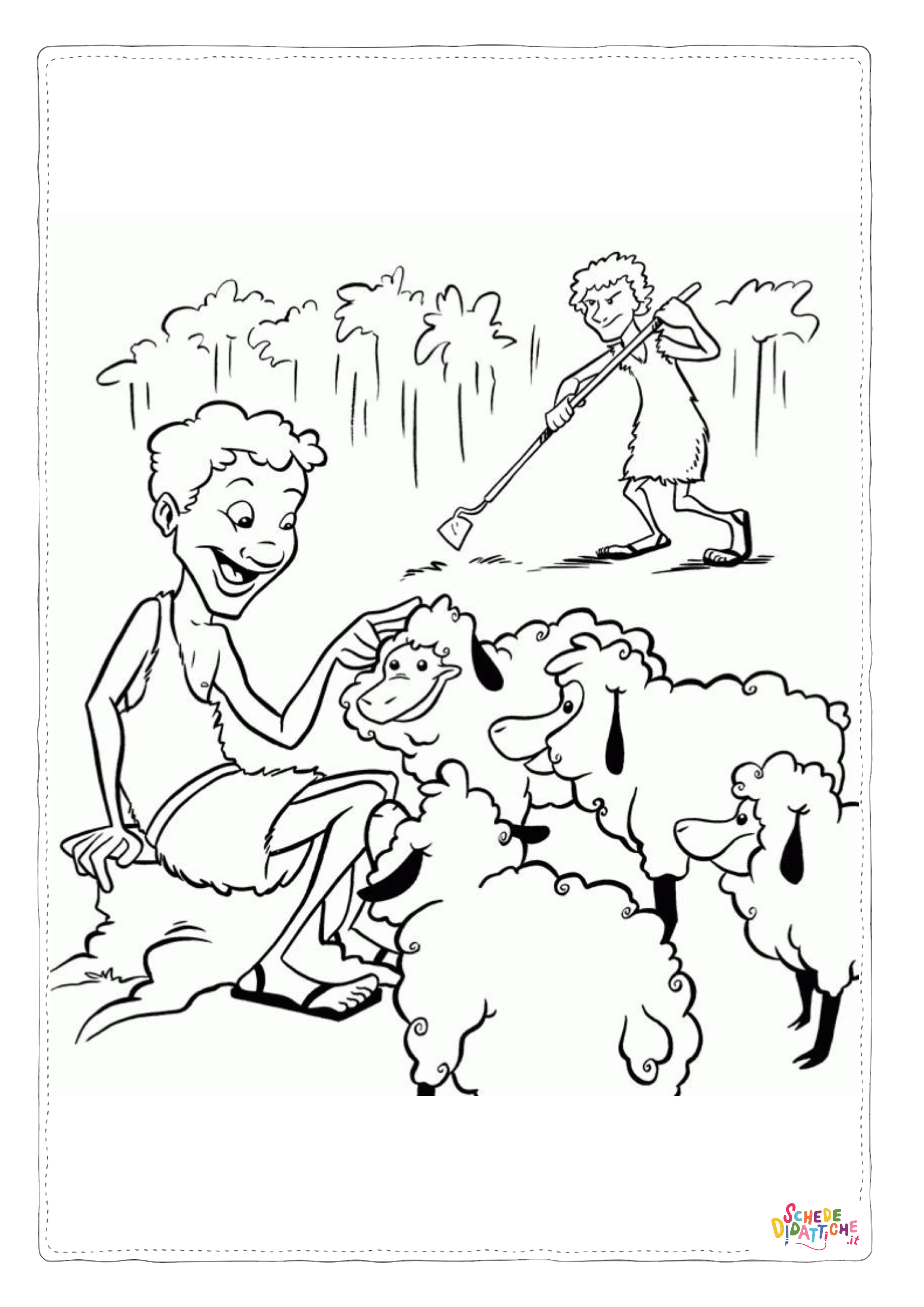 Disegno "Disegno di pastore da stampare e colorare 2" Disegno di pastore da stampare e colorare 2