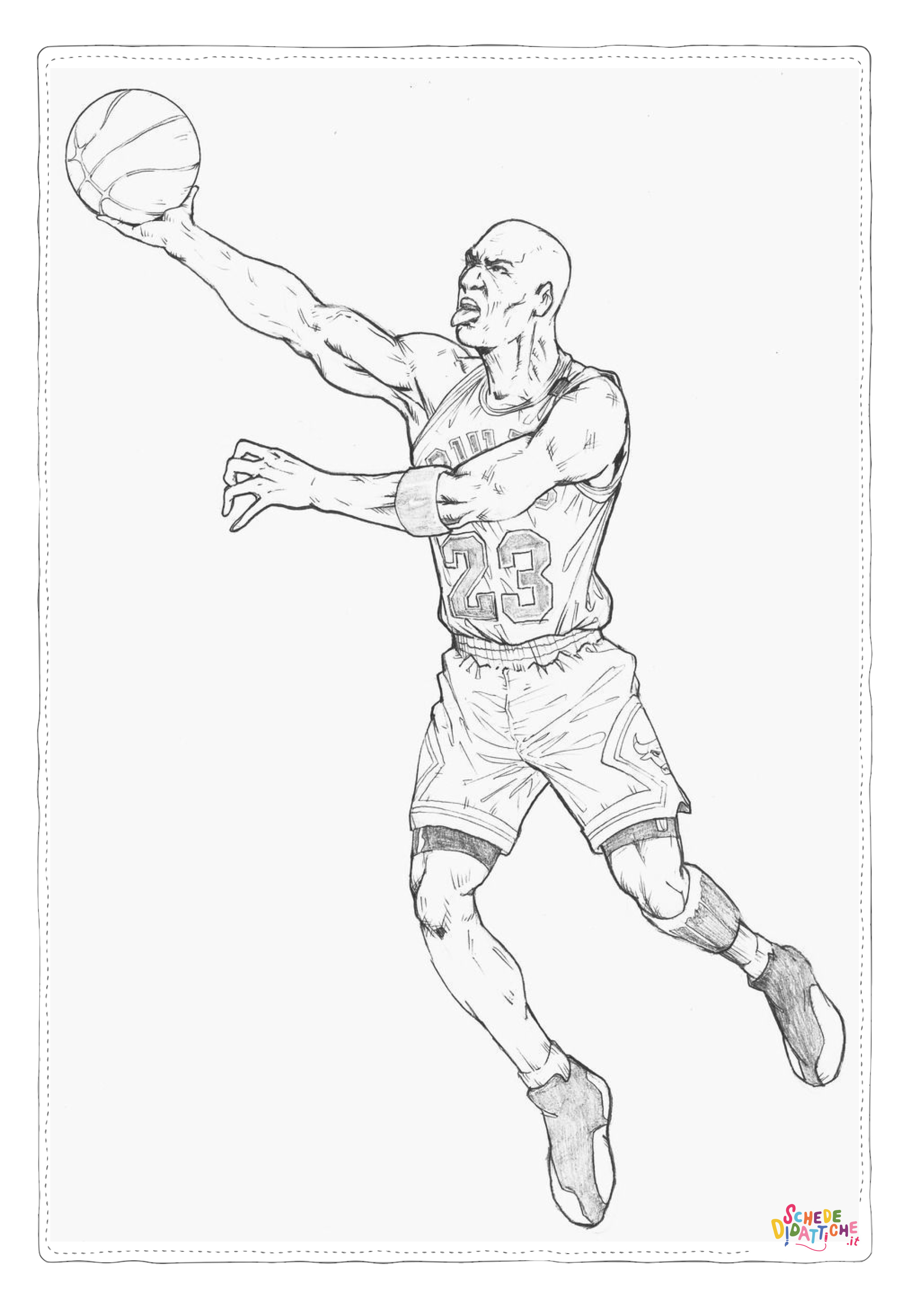 Disegno "Disegno di basket da stampare e colorare 10" Disegno di basket da stampare e colorare 10