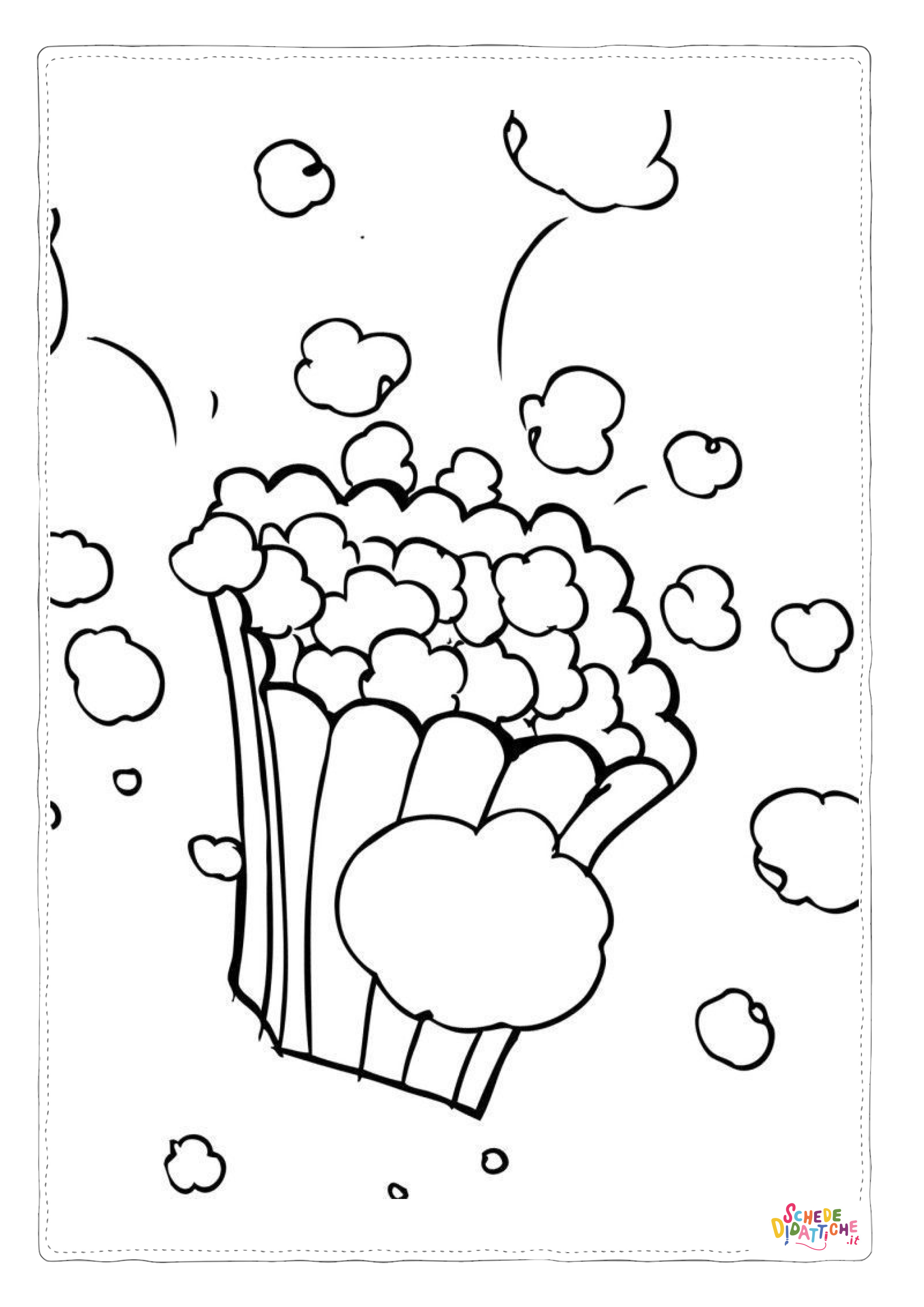 Disegno "Disegno di pop corn da stampare e colorare 5" Disegno di pop corn da stampare e colorare 5