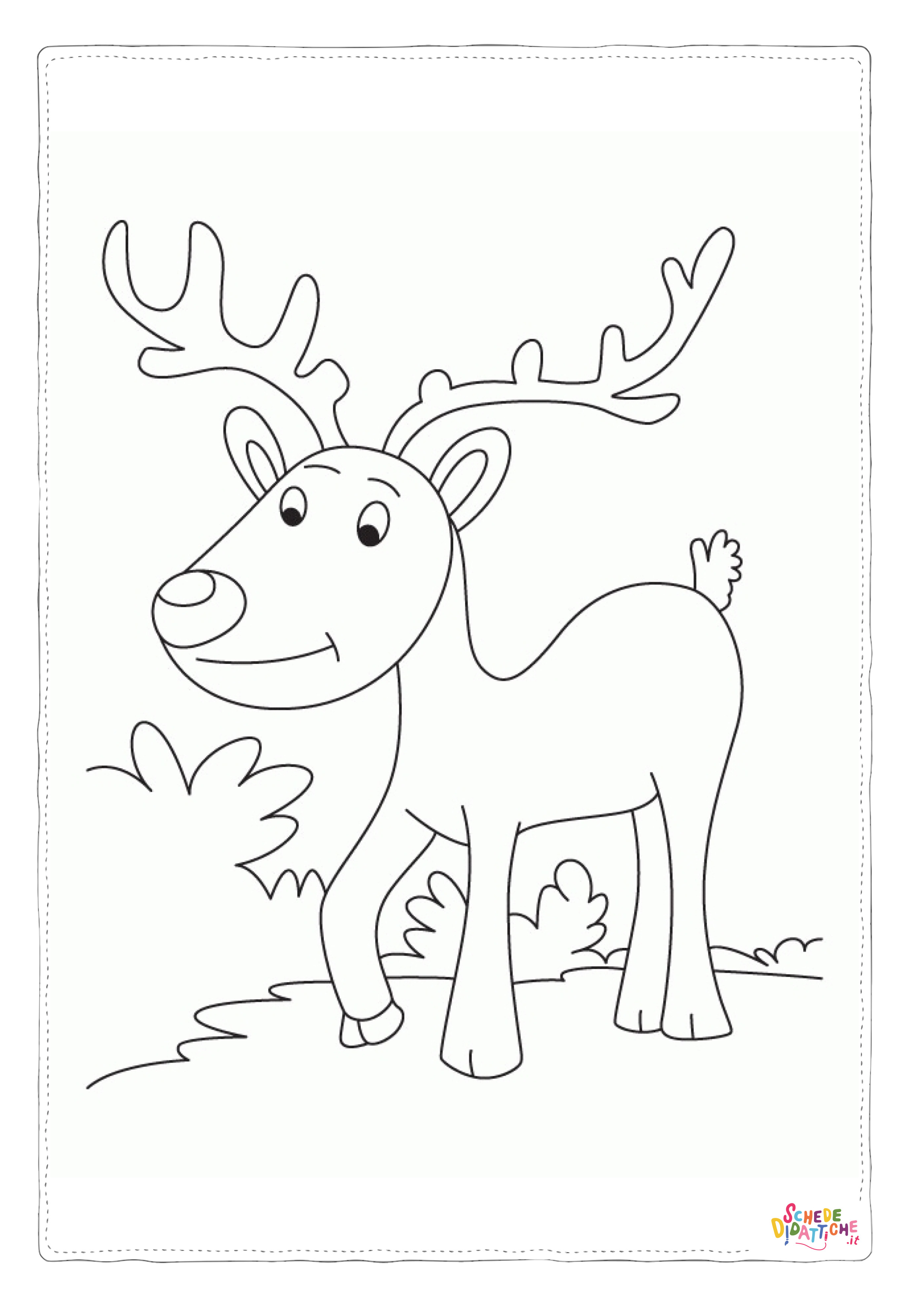 Disegno di renna di Natale da stampare e colorare 13