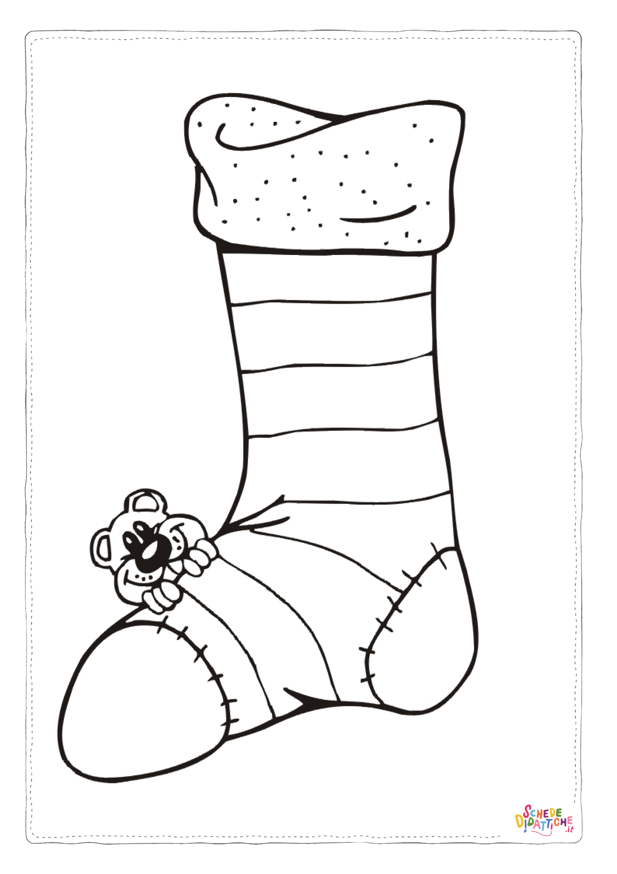Disegno di scarpa natalizia da stampare e colorare 1