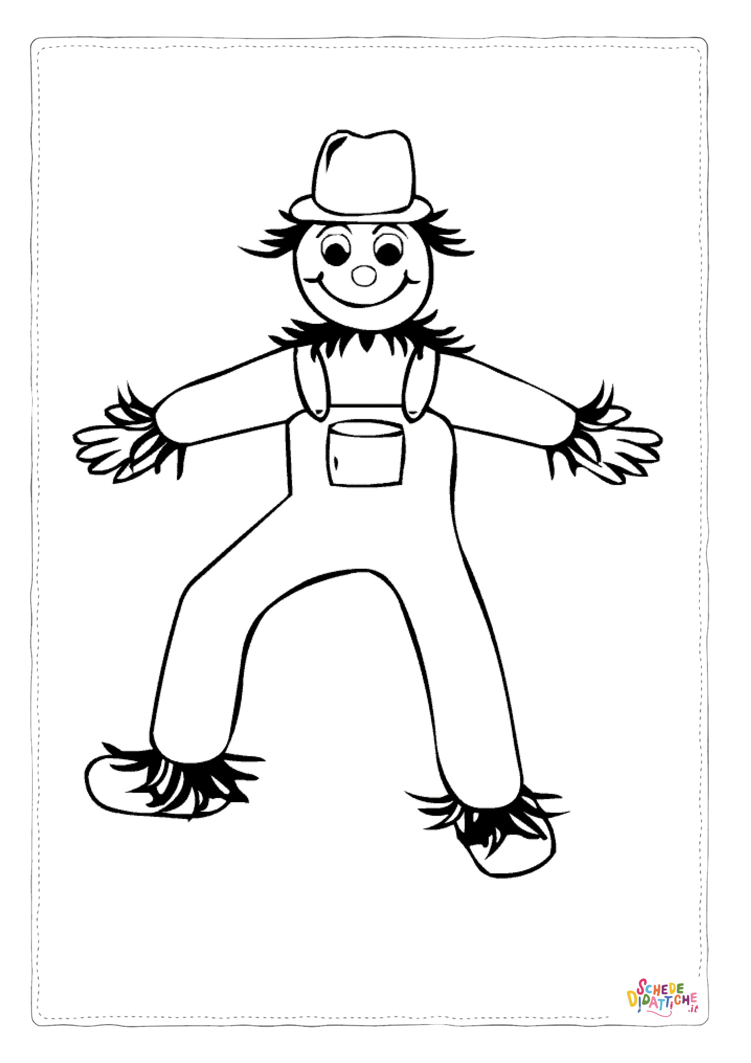 Disegno "Disegno di spaventapasseri da stampare e colorare 14" Disegno di spaventapasseri da stampare e colorare 14